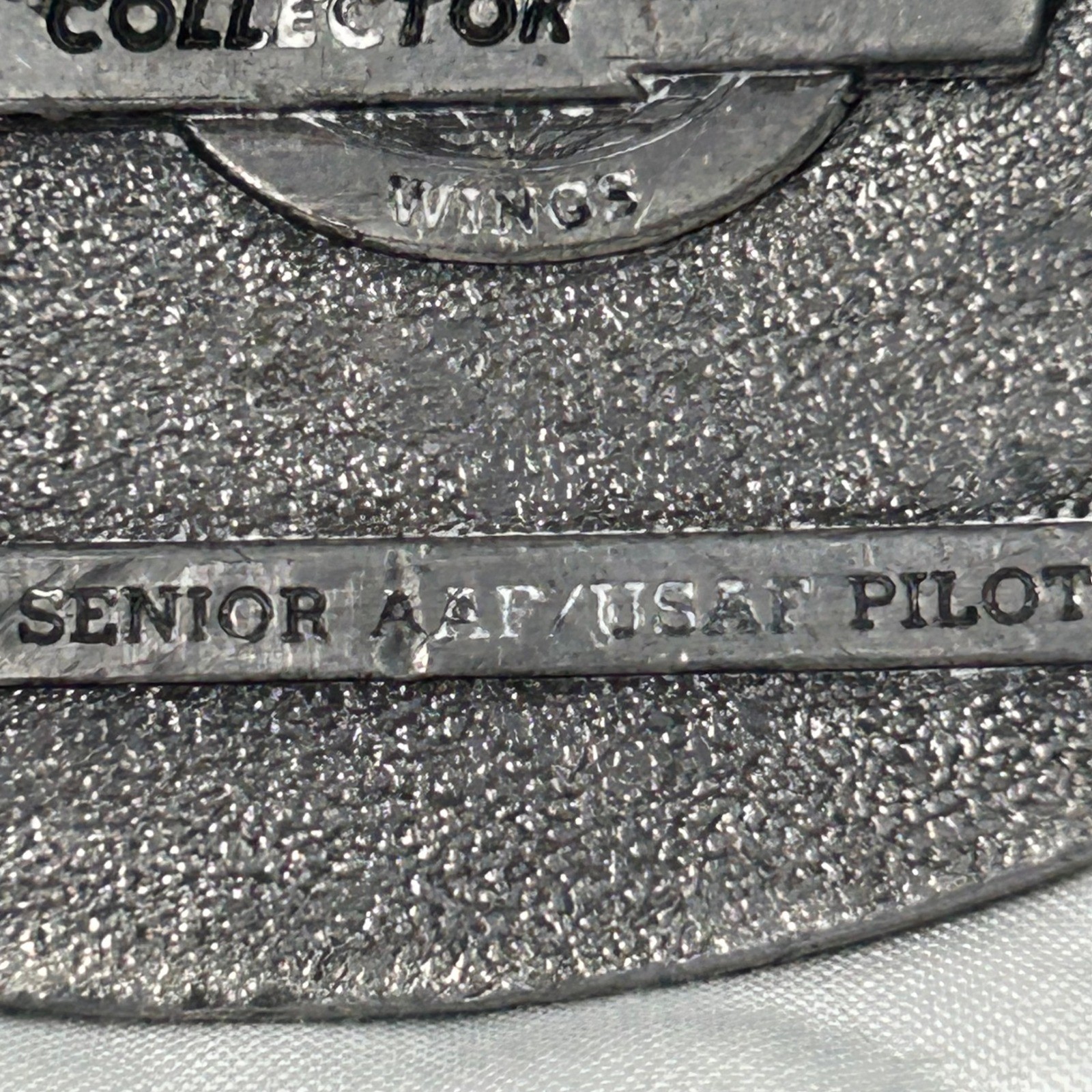 Vintage 1983 Buckle Connection Senior AAF USAF Pilot Wings Belt Buckle Silver