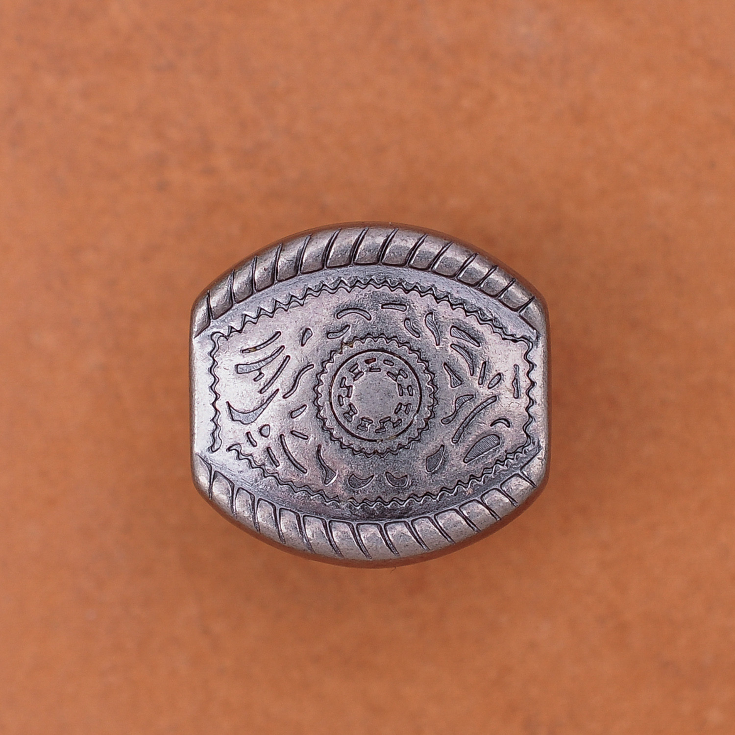 Heavy Duty Silver Flower Engraved Western Cowgirl Belt Buckle Set Fit 15mm Strap