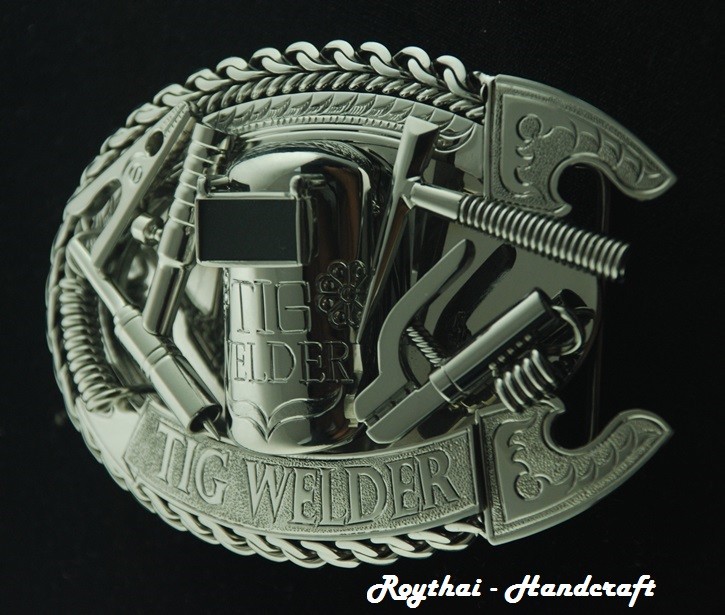 (8X11 CM) MADE BY ORDER MEN BELT BUCKLE HANDMADE STAINLESS STEEL TIG WELDER 4