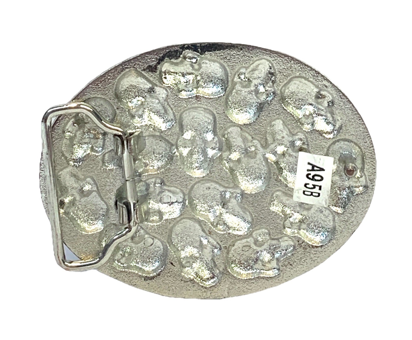 Skull Skulls Chrome Metal Belt Buckle 3.75”x 2.75” Fit Belts Up To 1.75” Wide 11