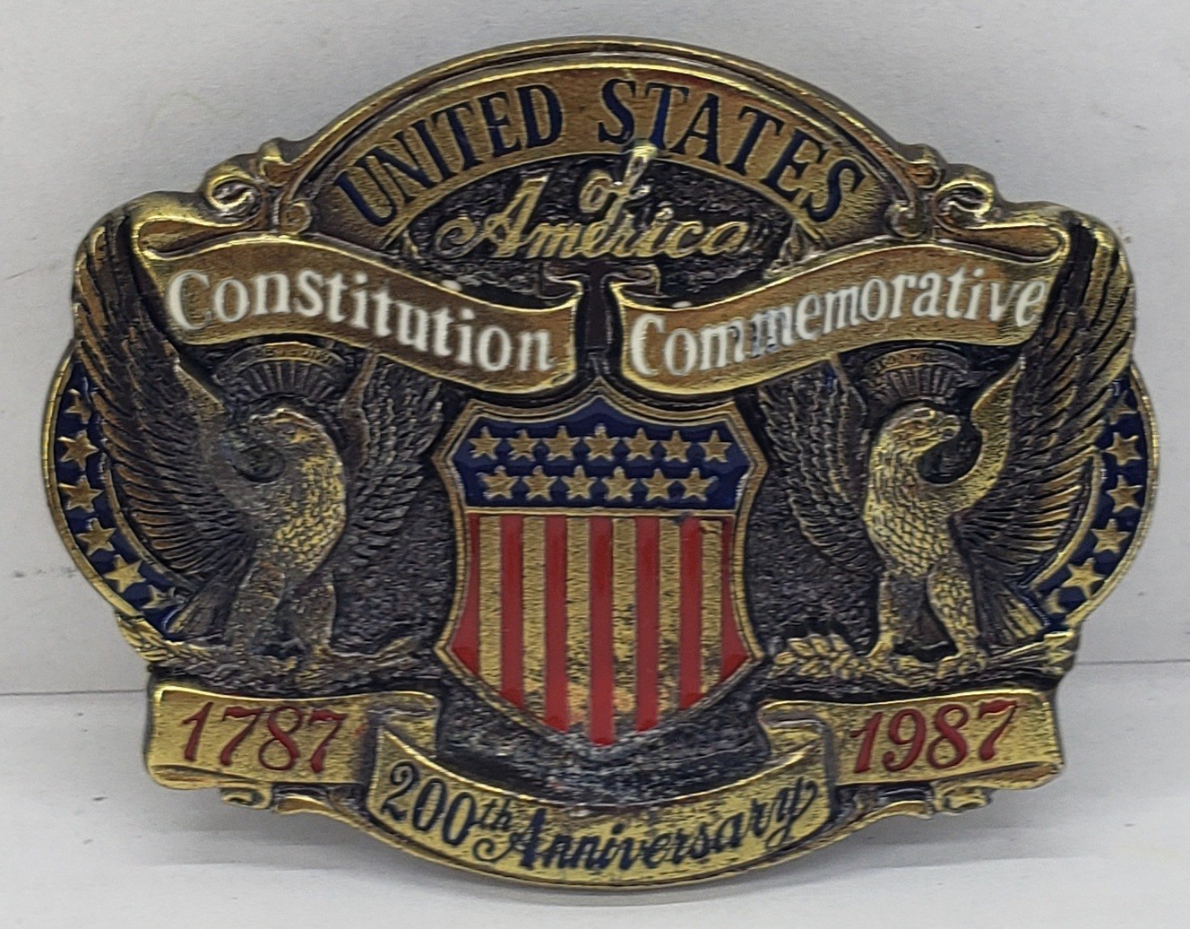 1987 200 Year Constitution Commemorative Belt Buckle [kw379]