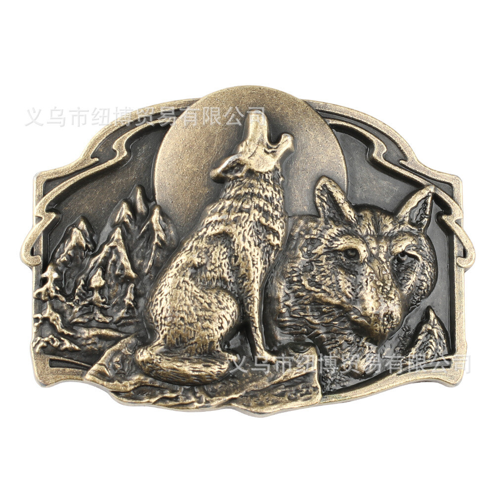 Wolf belt buckle for men&rsquo;s Western cowboy motorcycle riding
