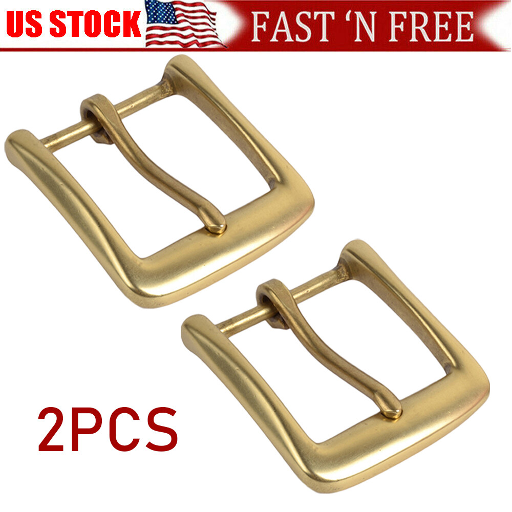 2PCS Solid Brass Belt Buckles Tongue Pin Belt Buckle Fits For 1.7 INCHES Belt US