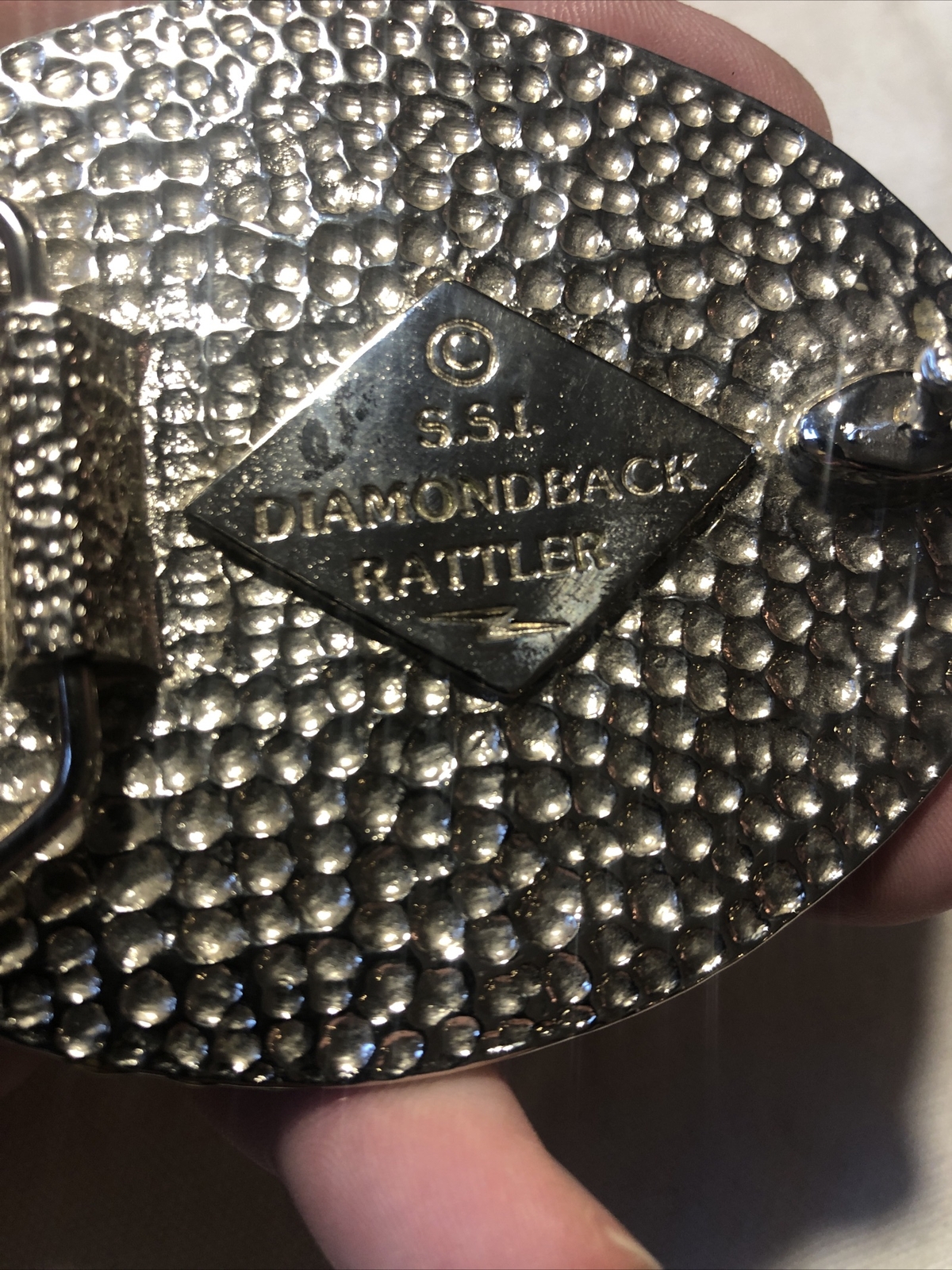 Vintage SSI Diamondback Rattler Eagle USA Belt Buckle Eagle Feathers Beads