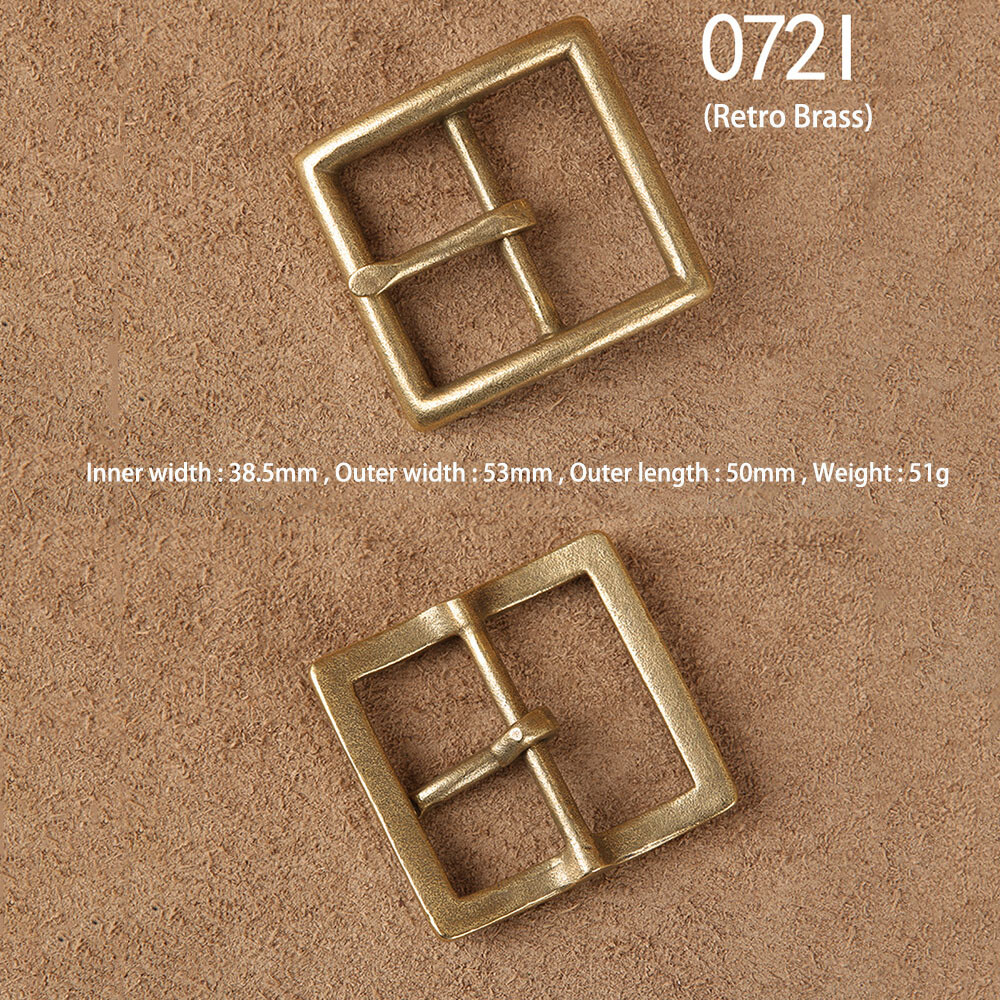 Solid Brass Pin Buckle Leather Craft DIY Belt Men Women 38mm 40mm Polished Gold