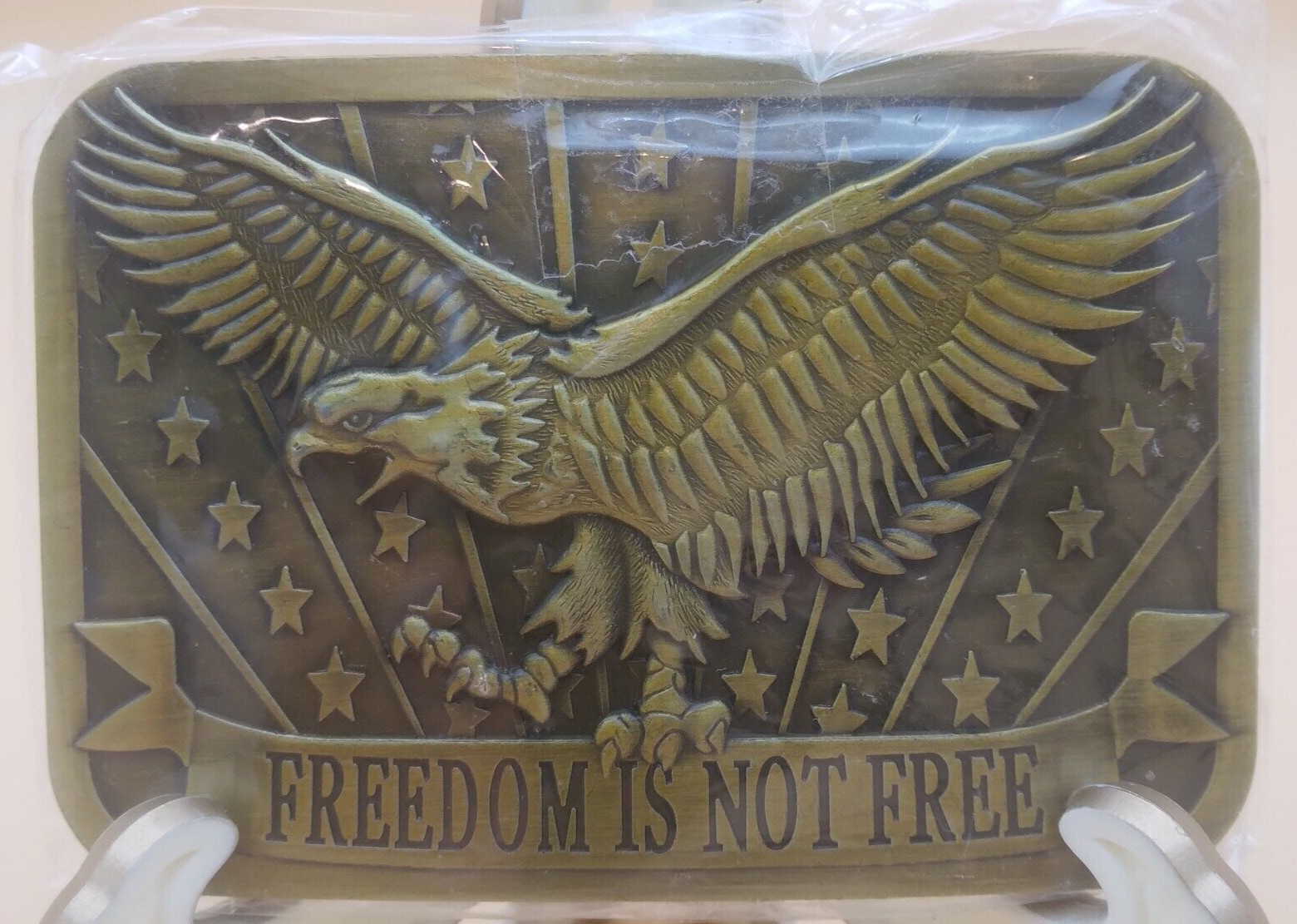 Belt Buckle Freedom Is Not Free Eagle Stars Stripes Patriot 2014 Sponsor