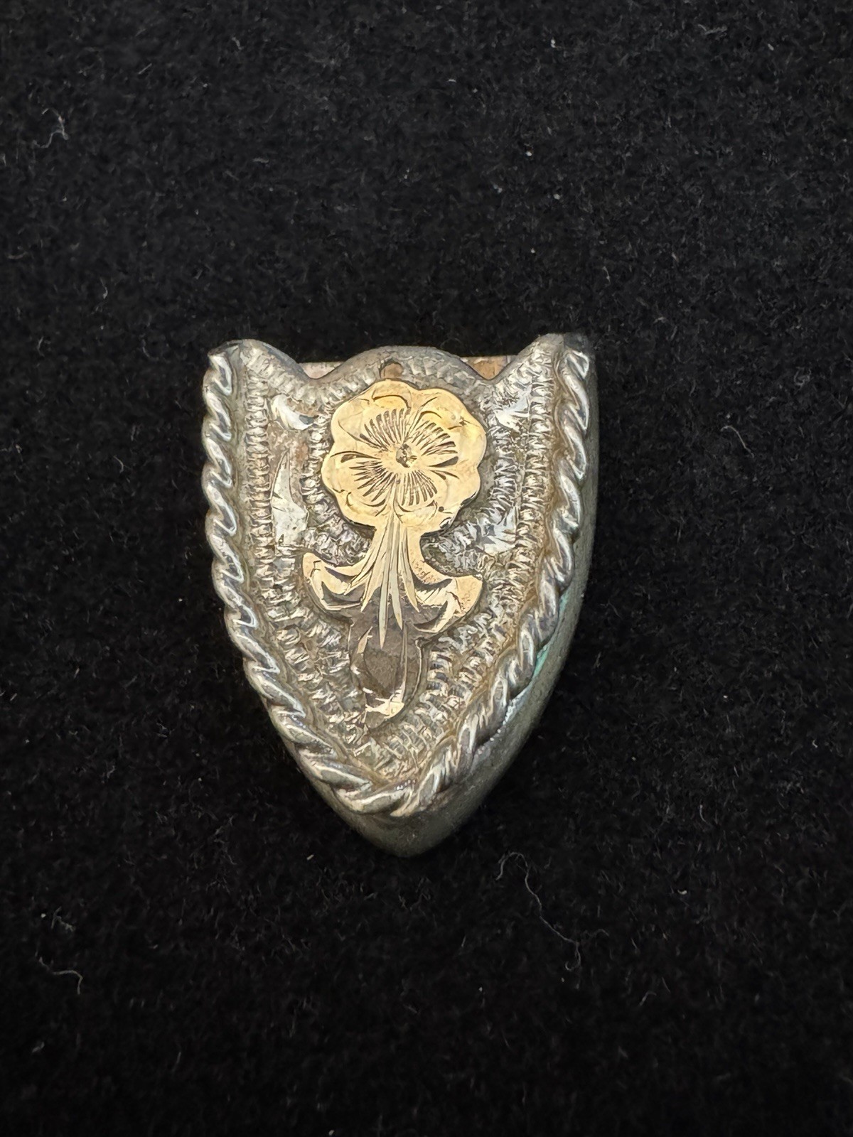 Sterling Silver 10K Gold Overlay Western 4 Pc Belt Buckle Set GN34 Mexico