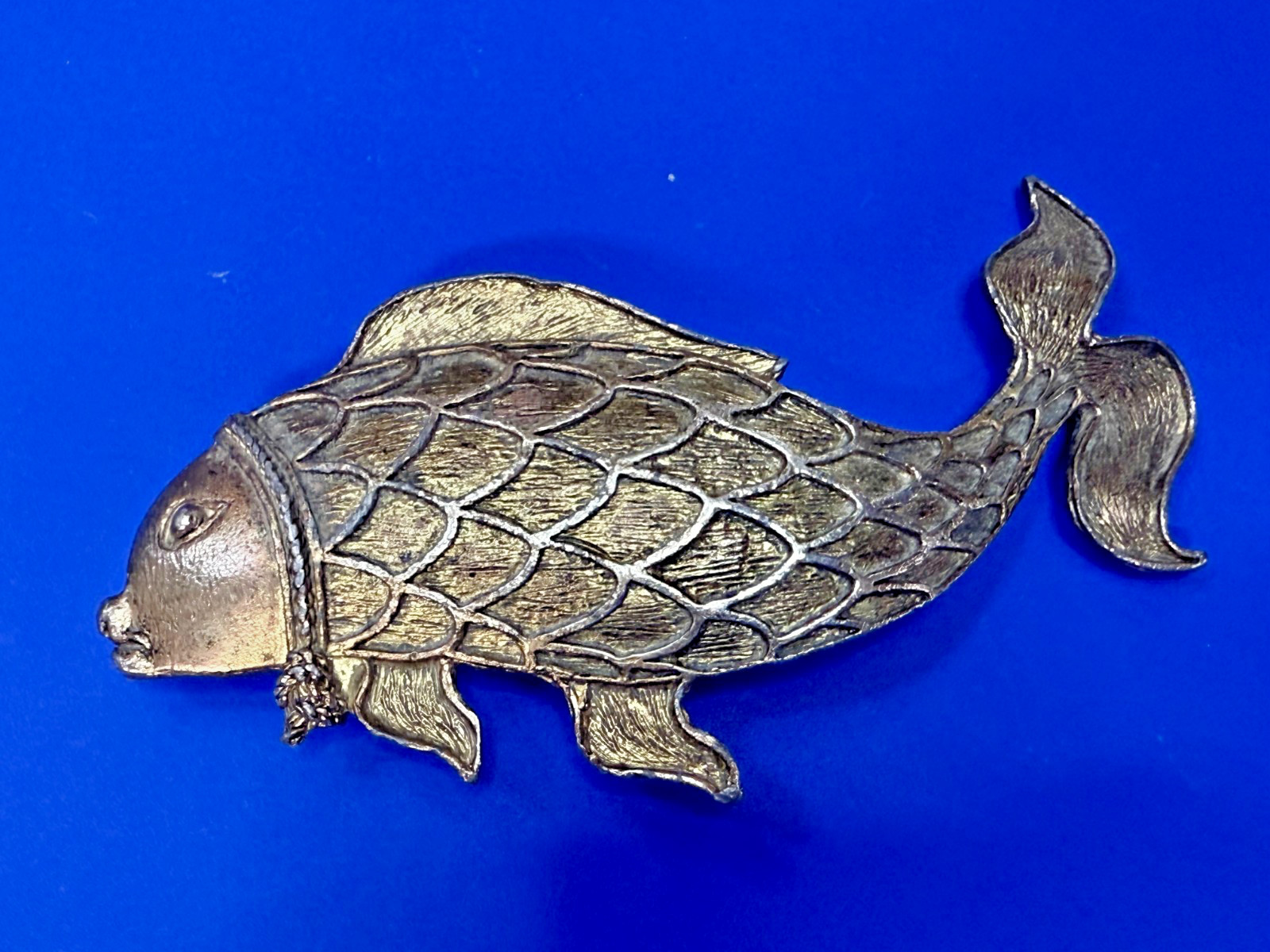 Japanese Koi Fish Symbol Luck Prosperity Good Fortune Huge Figural Belt Buckle