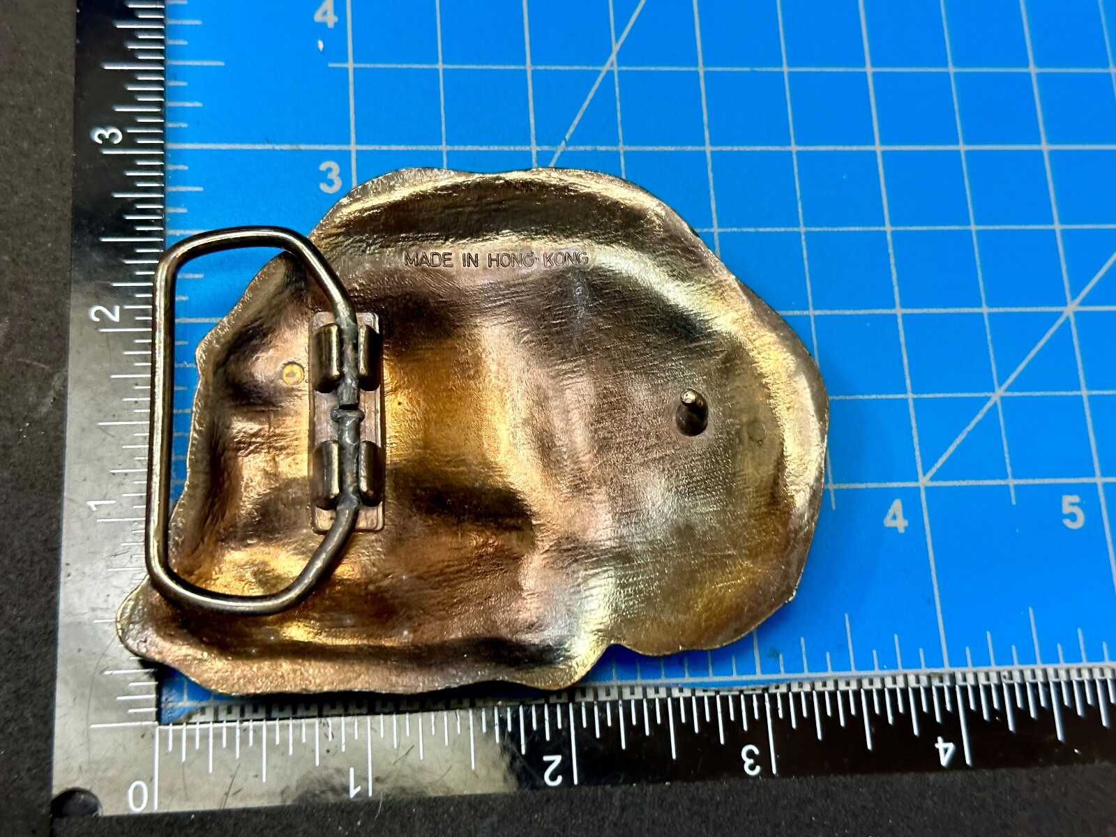 Bronze Tone Skull Head Creepy Halloween Vintage Belt Buckle