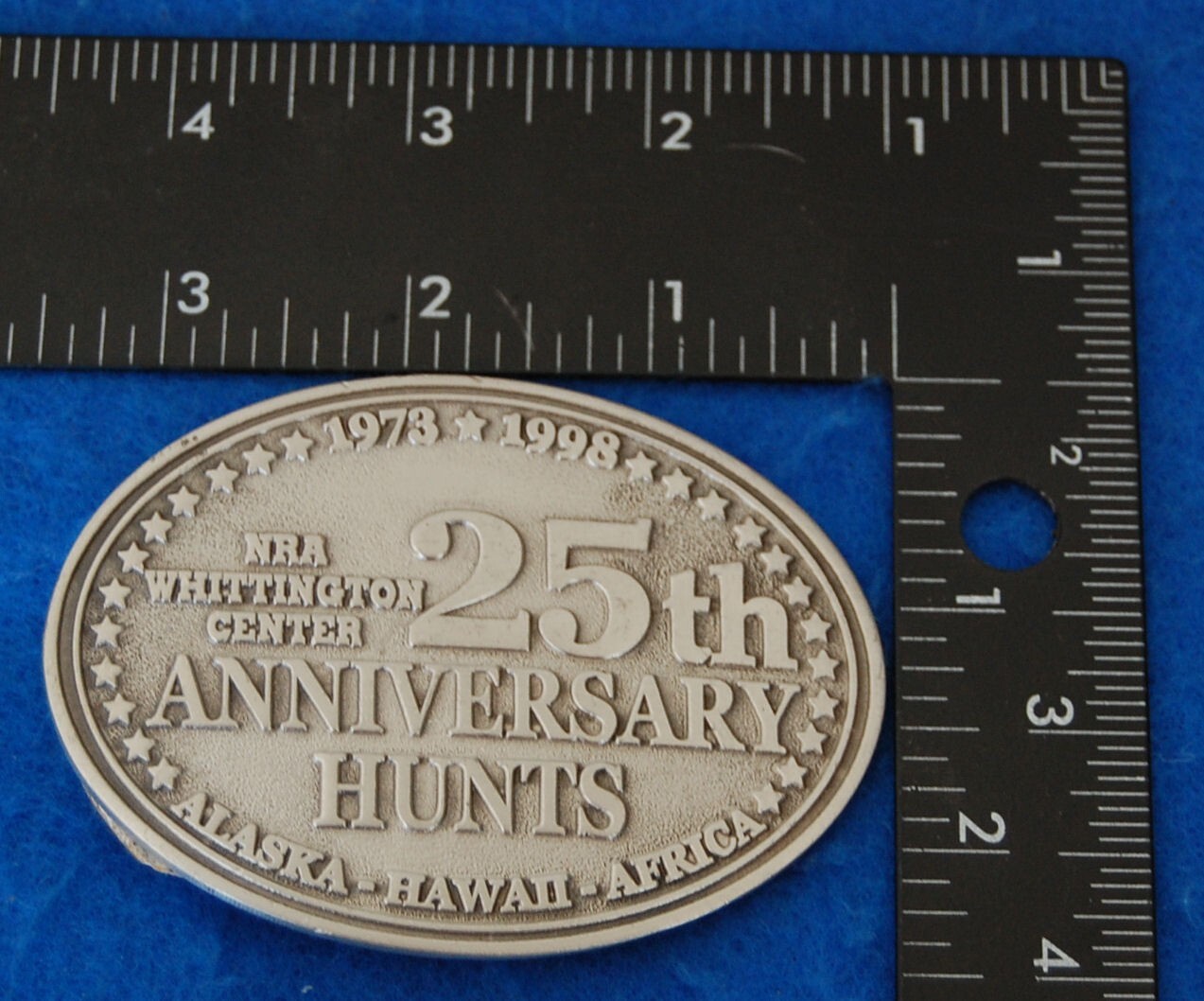 NRA Whittington Center 25th Anniversary Hunts Belt Buckle, Complete & Functional