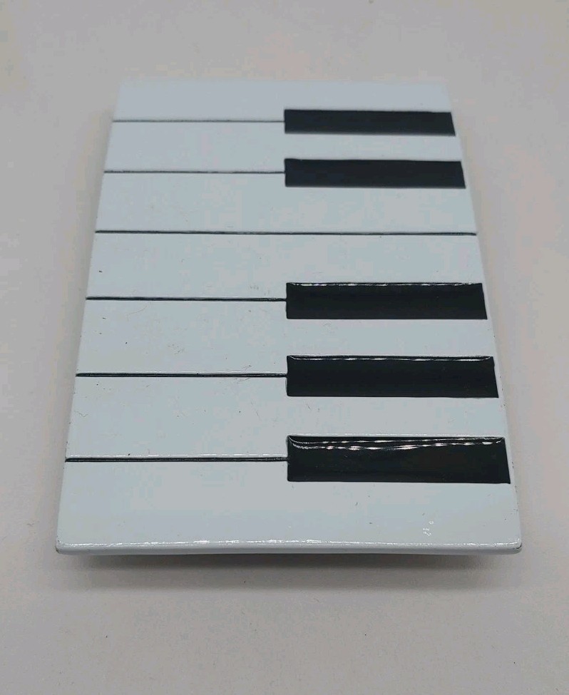 Piano Keys Belt Buckle Black White Keyboard Musicians Painted Metal Large Unique