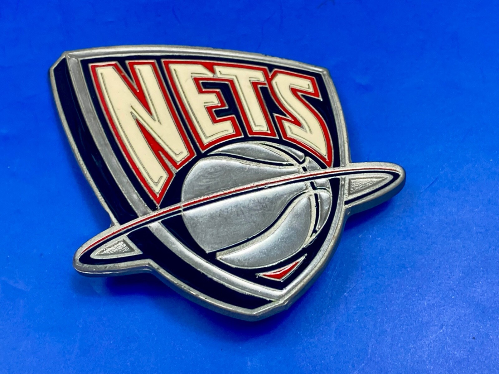 Nets Basketball NBA Fan Team Vintage Belt Buckle By Great American Products