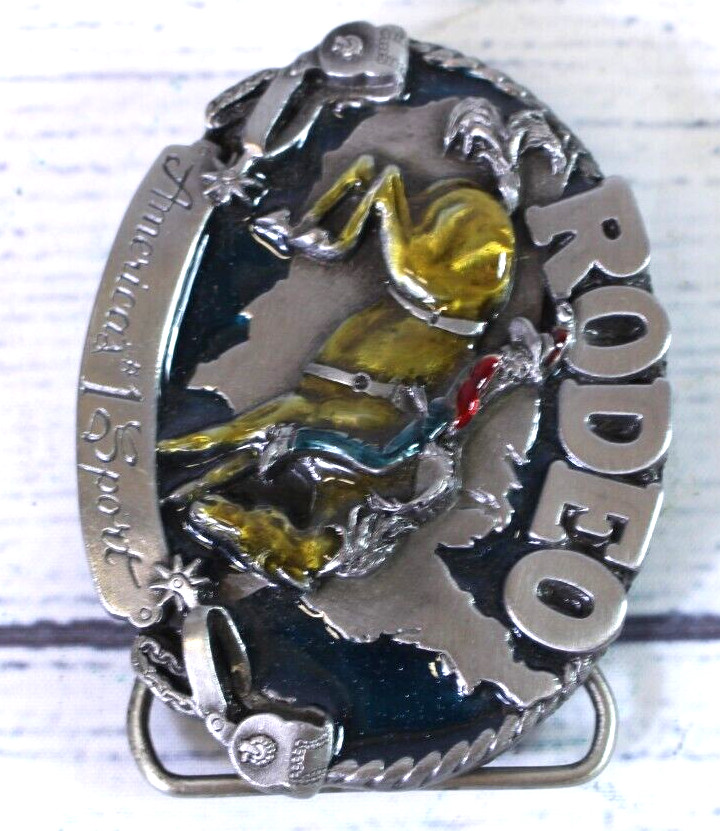 Rodeo America&rsquo;s #1 Sport Pewter Belt Buckle SISKIYOU PEWTER & ENAMEL