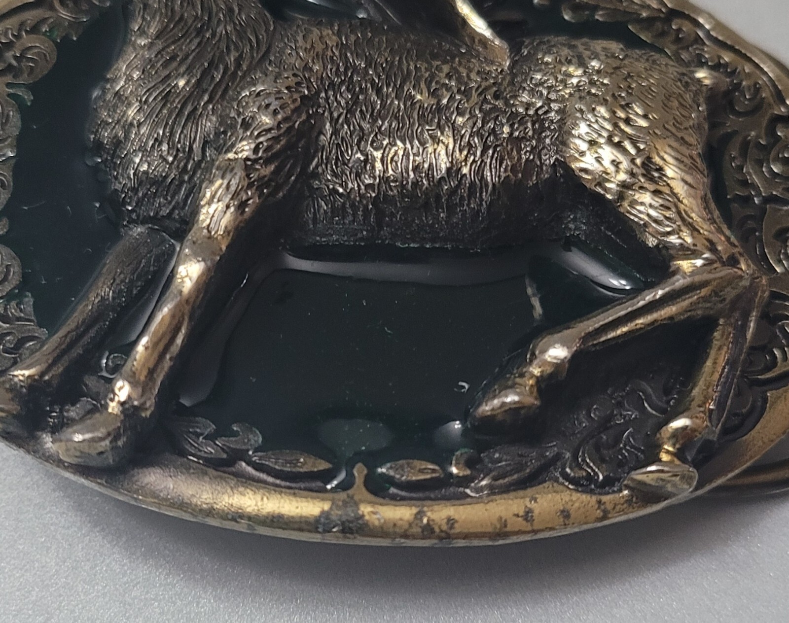 AMERICAN WILD LIFE STAG-DEER BELT BUCKLE. Copyright 1981.Serial number 510. USA