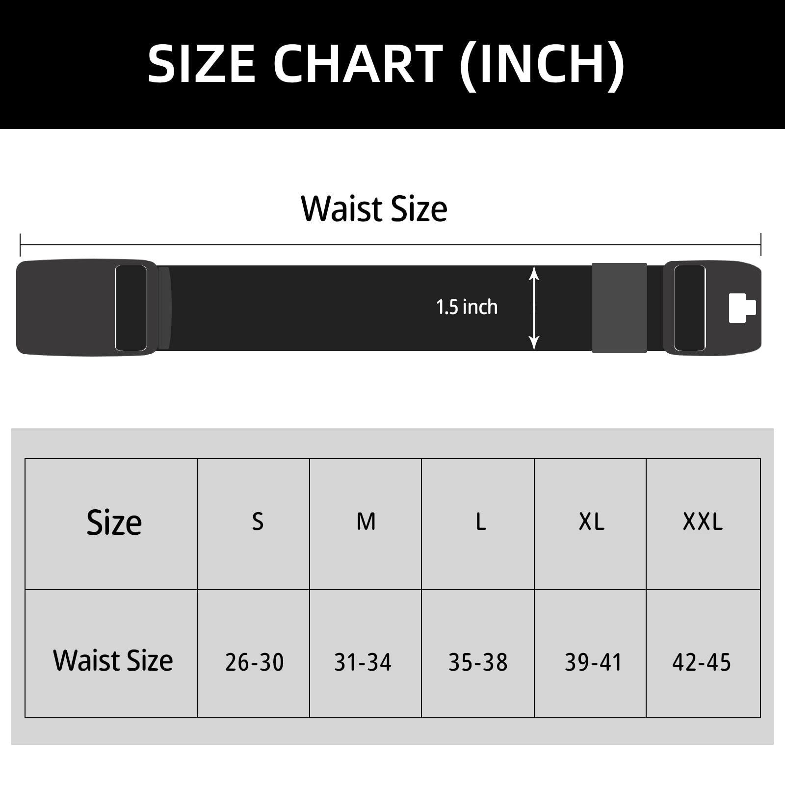 maikun Mens Nylon Plastic Buckle Belt, Casual Web X-Large (39 »-42 »), Black