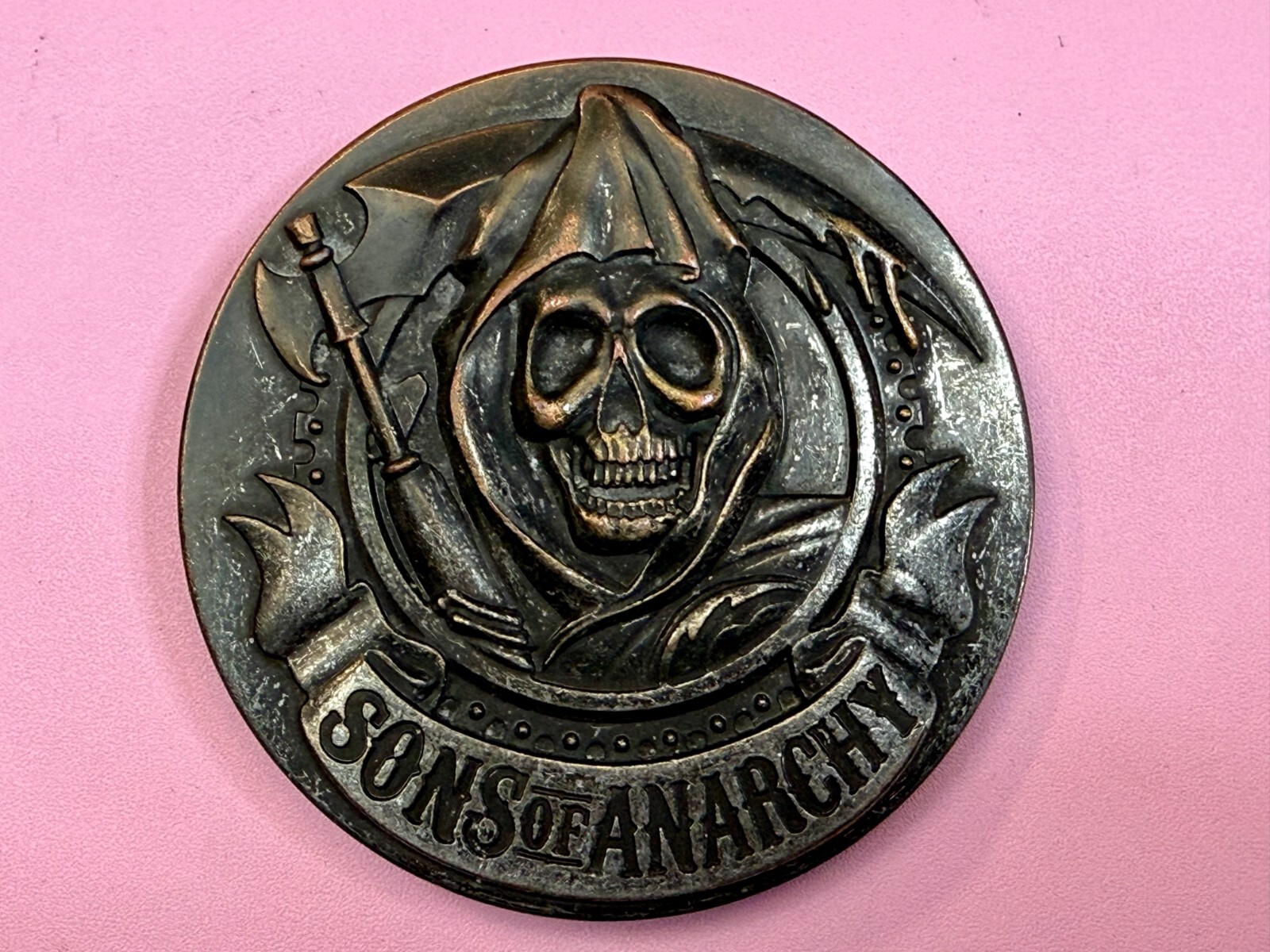 Sons Of Anarchy Grim Reaper Tattoo Cosplay TV Show TM & 2013 Fox Belt Buckle