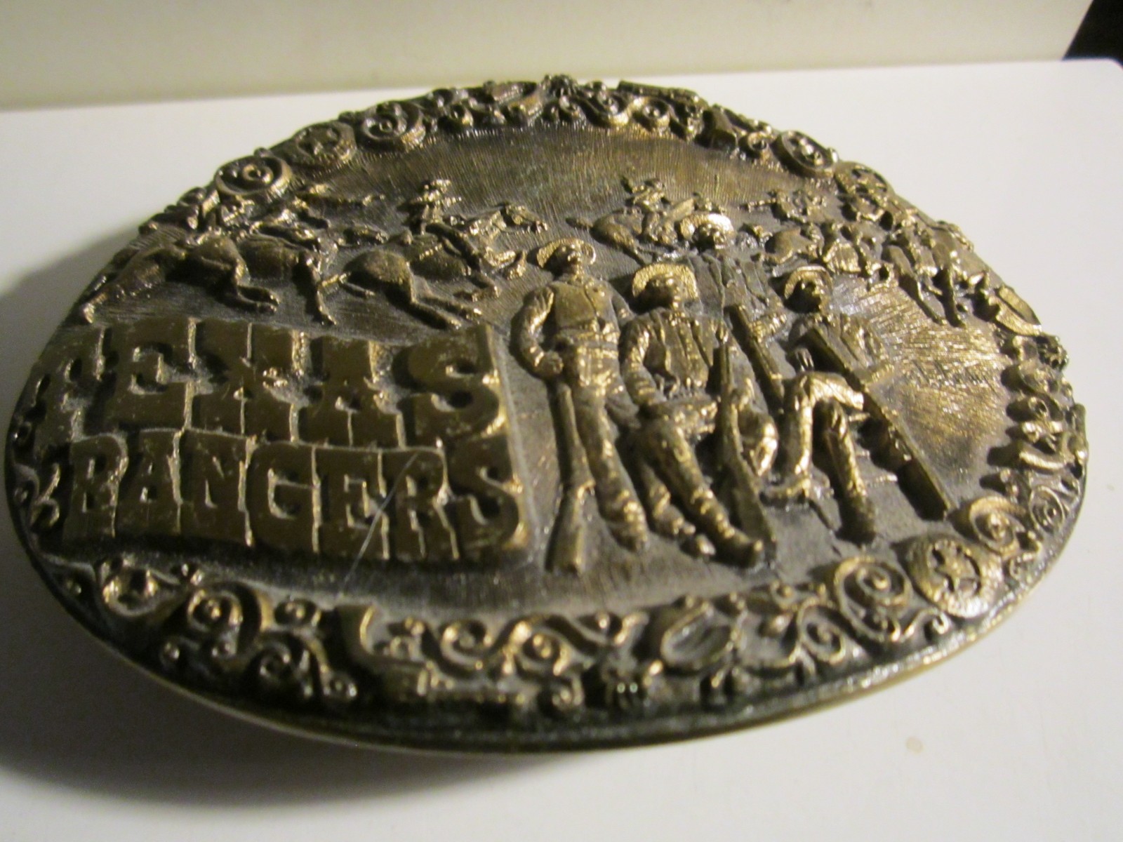 1983 TEXAS RANGERS BELT BUCKLE SOLID BRONZE – HEAVY – GW-26