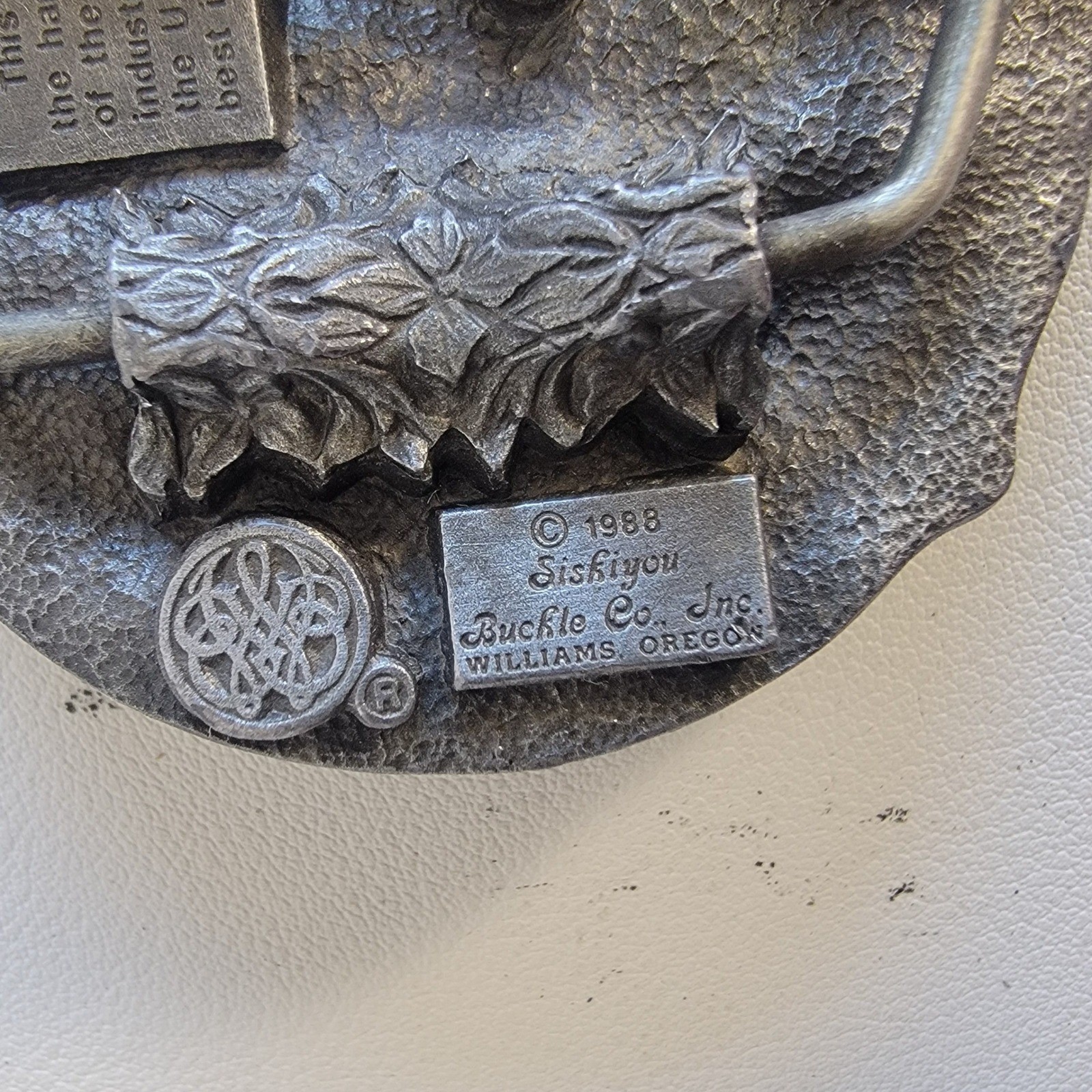 Vintage 1988 Siskiyou Pewter Belt Buckle Telephone Communications Lineman Z-50