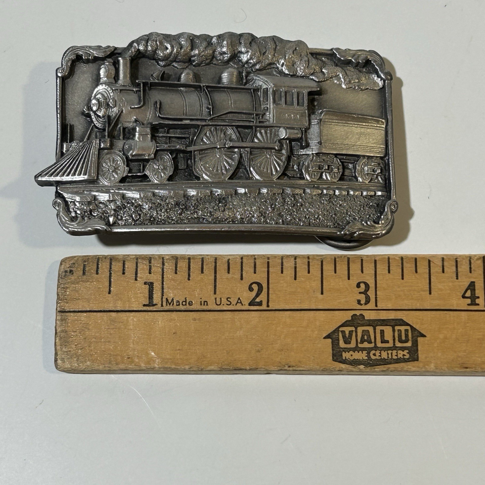 Vintage Siskiyou 1986 Steam Engine Train Belt Buckle Railroad Locomotive USA