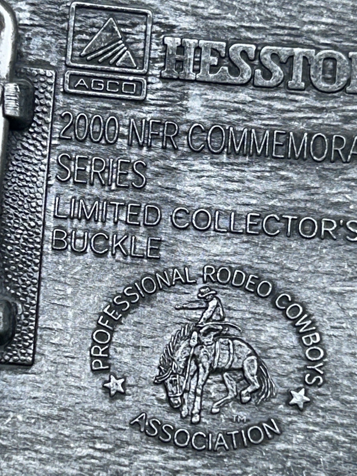 National Rodeo Finals Bull Riding Hesston ~2000 Belt Buckle ~Western Cowboy NFR