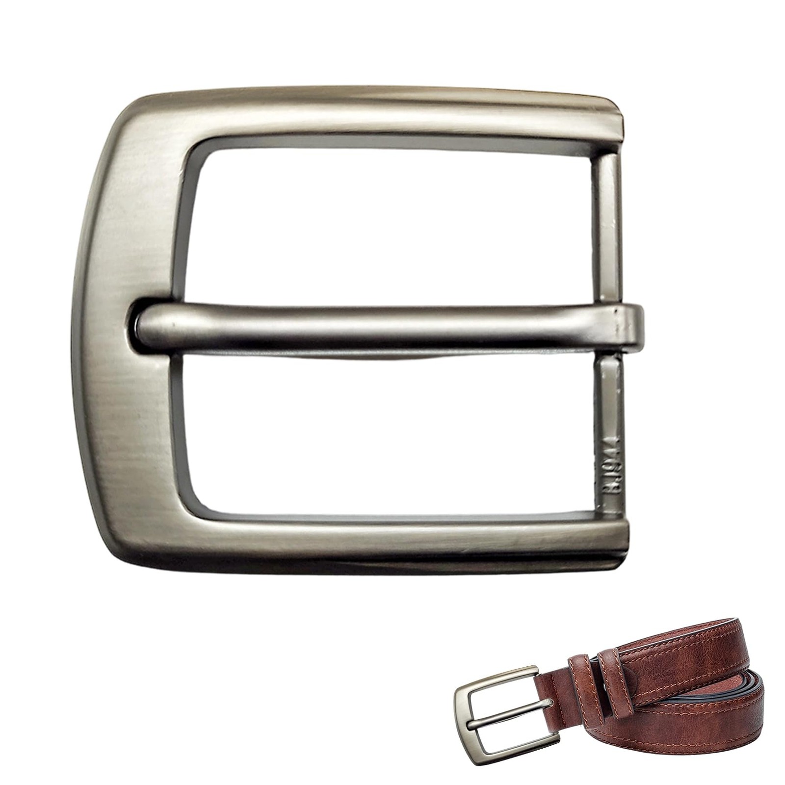 Belt Buckle Men&rsquo;s,40mm Single Prong Square Replacement Buckle Zinc Leg…