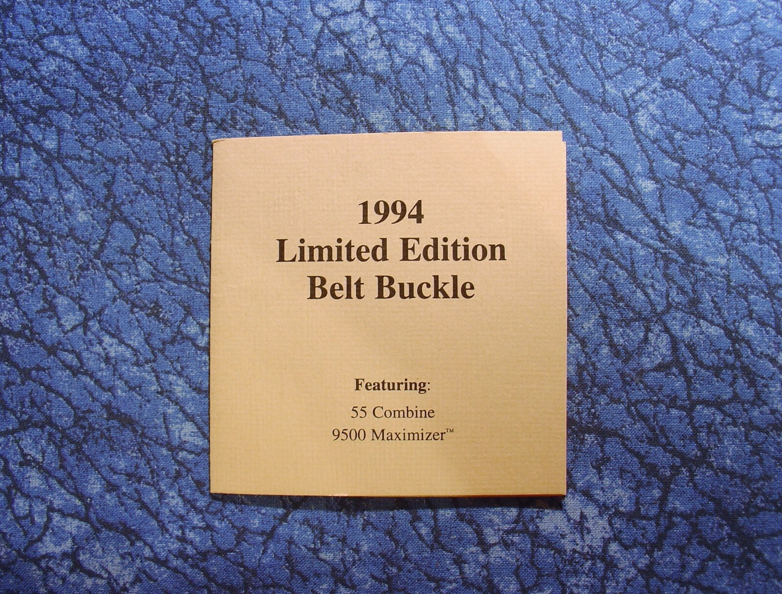 1994 John Deere 55 & 9500 Maximizer Farm Combines Limited Edition Belt Buckle