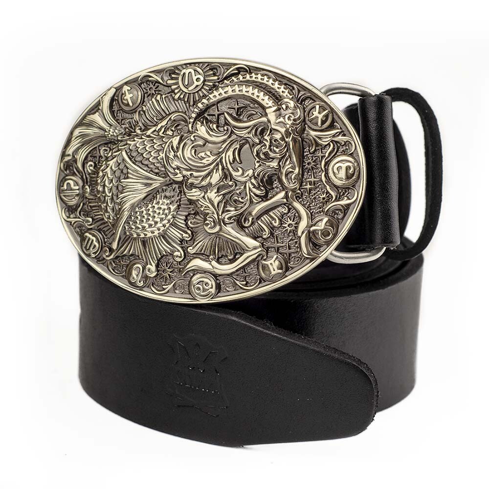 Capricorn german silver belt buckle, Sea Goat Horoscope Astrological Zodiac Sign