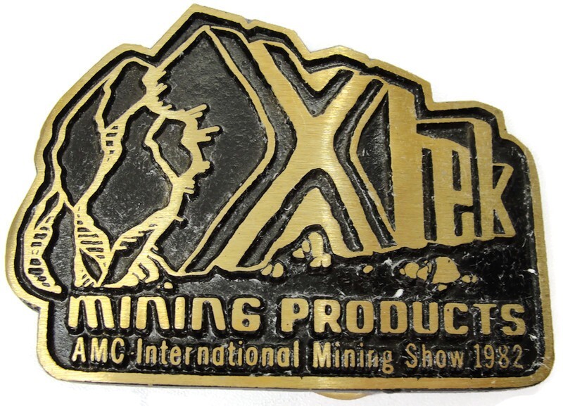 XTek Mining Products Belt Buckle DynaBuckle Limited Edition Solid Brass 1982