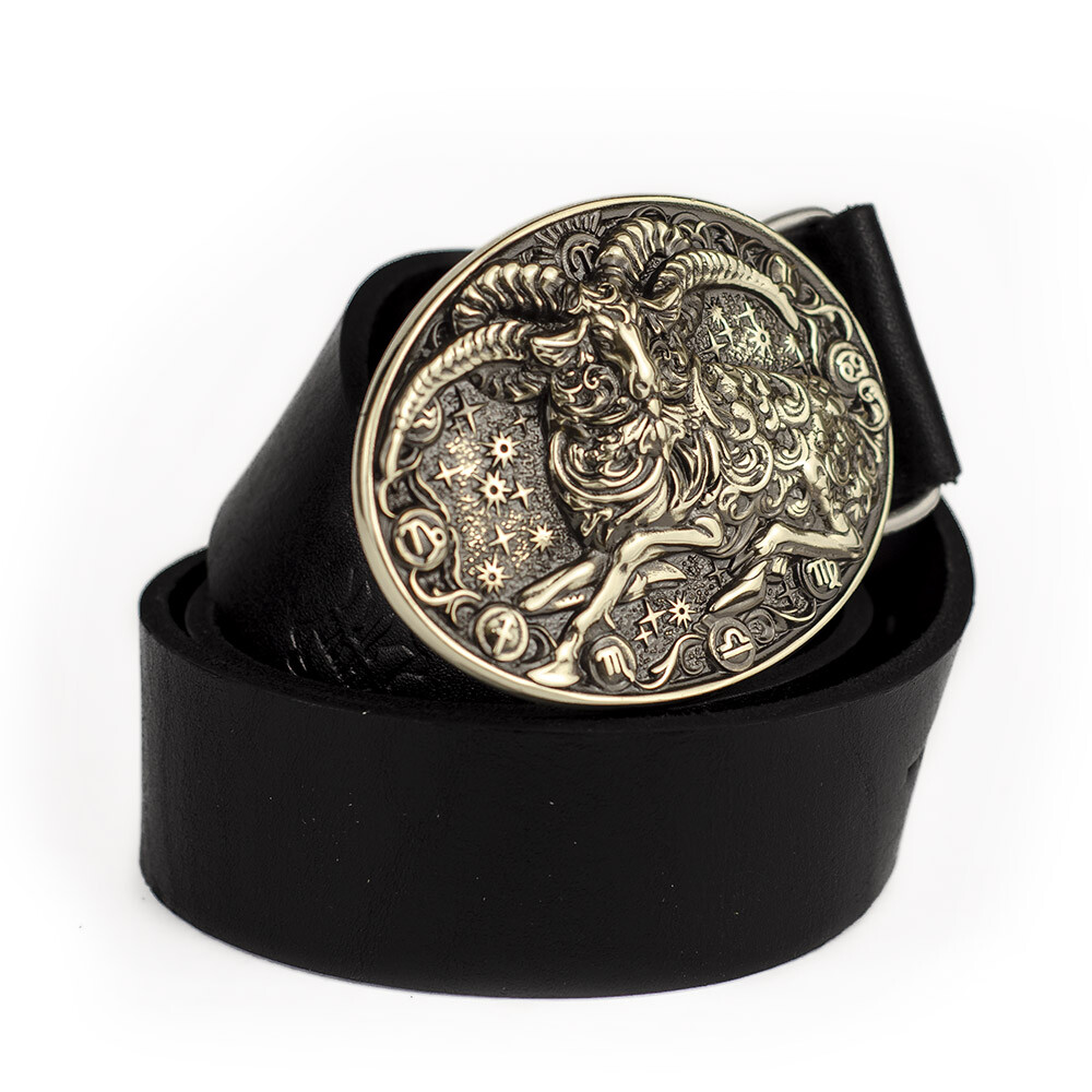 Aries german silver belt buckle, Aries ram Horoscope Astrological Zodiac Sign