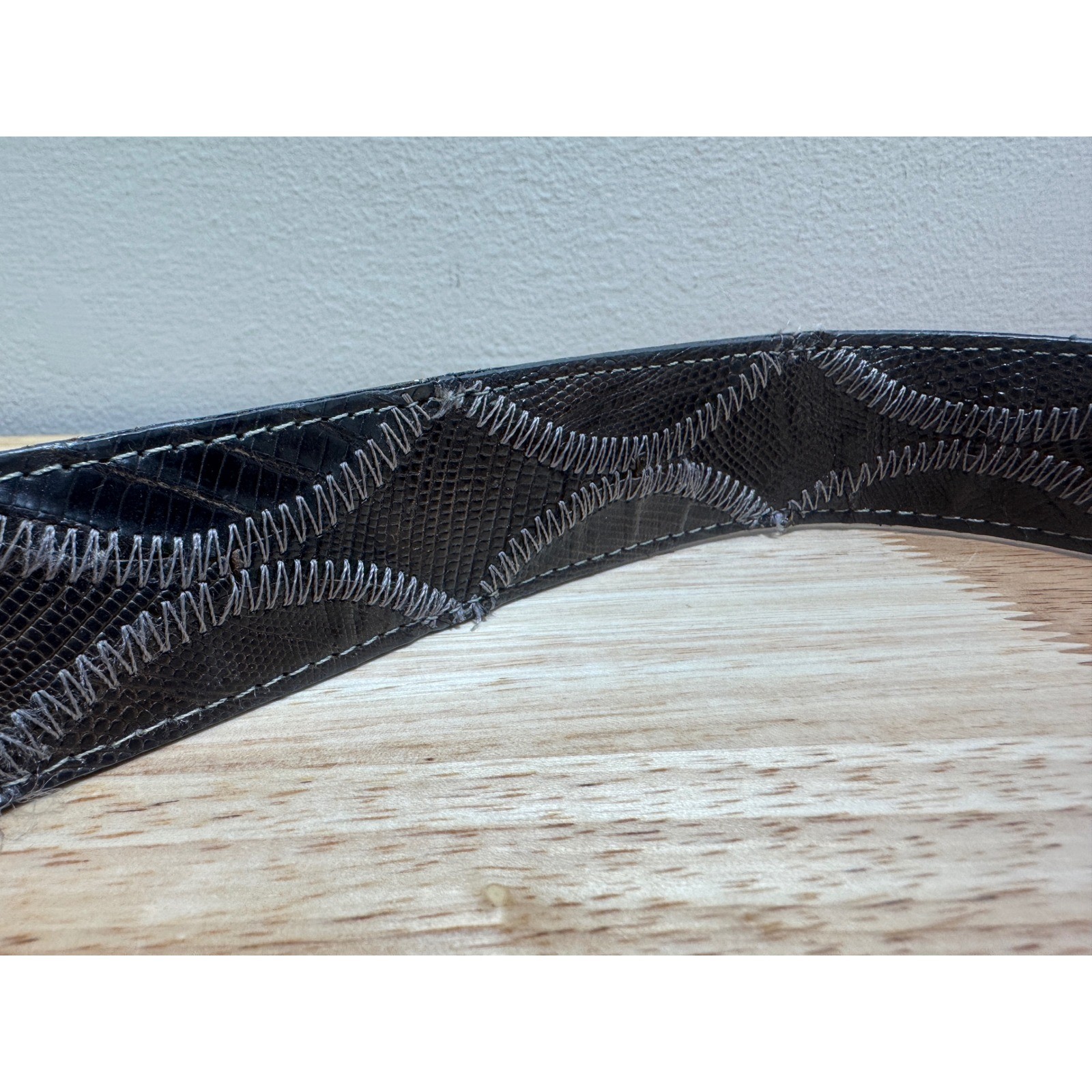 Justin Genuine Lizard Made in USA Belt Size 36 No Buckle