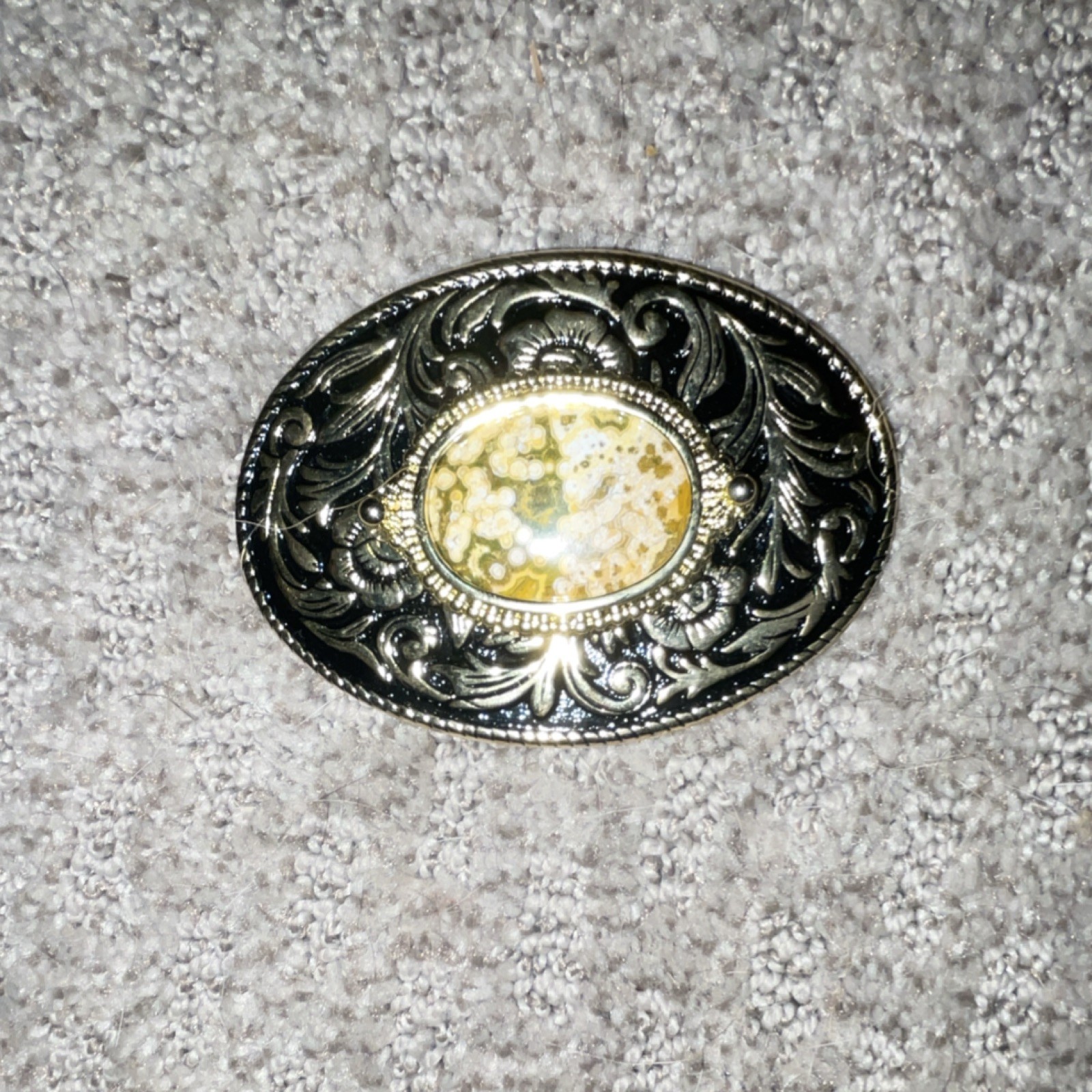 Lot of 5 Men&rsquo;s Western Floral Metal Belt Buckles 1.5in Fit Silver Gold