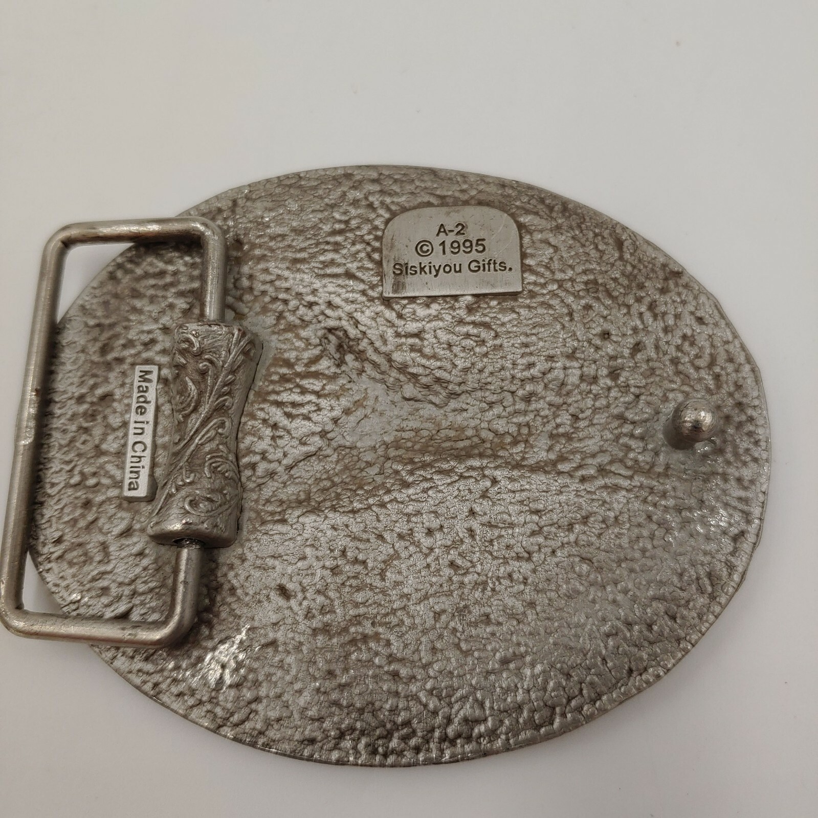 SISKIYOU A2 1995 Flying Eagle and Eagle Feathers Pewter Belt Buckle