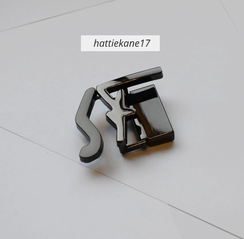 Men Salvatore Ferragamo « SF » Logo Belt Buckle Black W Silver Grey for 3.5cm Belt
