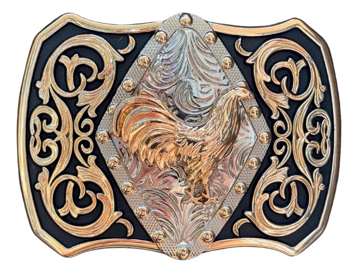 Mexican Rooster Chicken Charro Cowboy Belt Buckle Hebilla Vaquera Made In Mexico