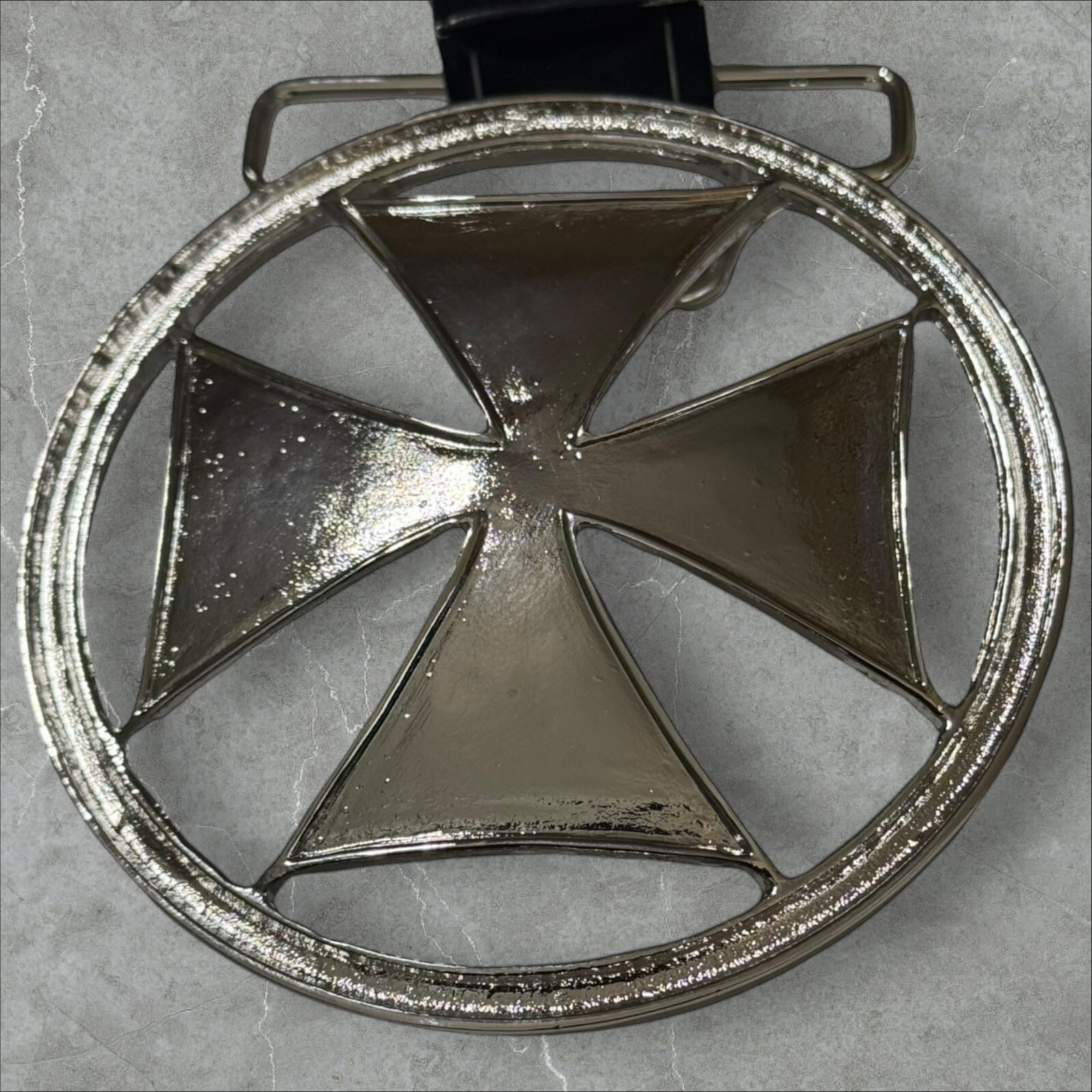 Vintage Y2K Silver Gothic Cross Belt Buckle 3.5&Prime; Goth Grunge Biker Unisex New
