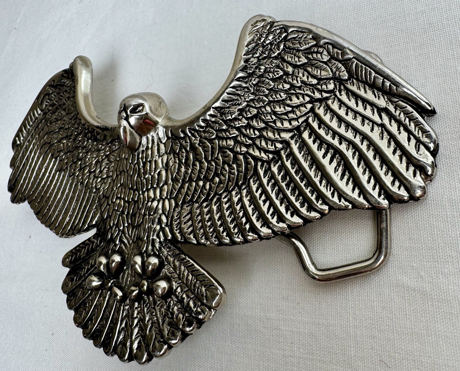 Classico Italia A136 Silver Eagle Belt Buckle Made in Italy Vintage Western 5in