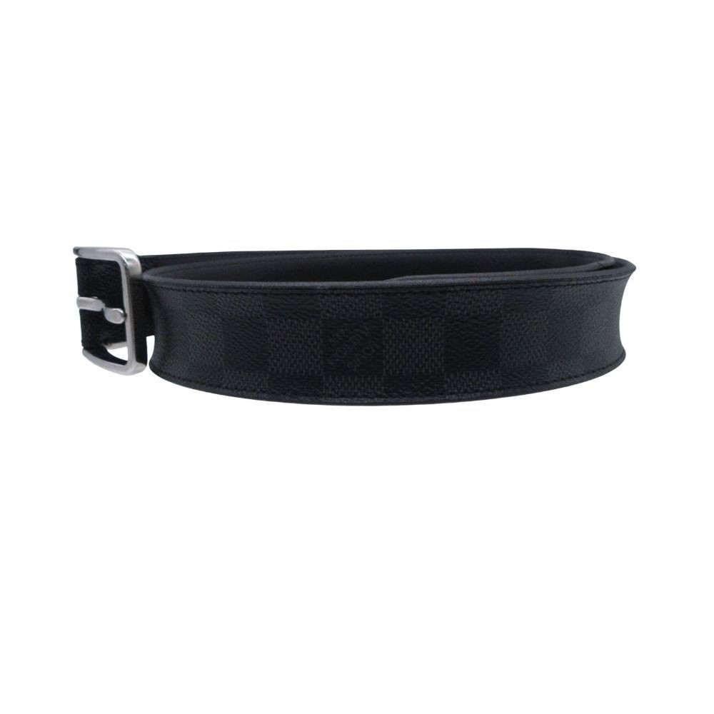 LOUIS VUITTON Ceinture Pont Neuf Damier Graphite Canvas M9402 Belt DDP Used