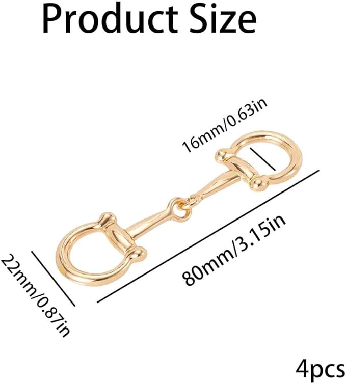 4pcs Horse Bit Buckle, Double Silk Scarf Ring, D-Ring Snaffle Bit Connectors for