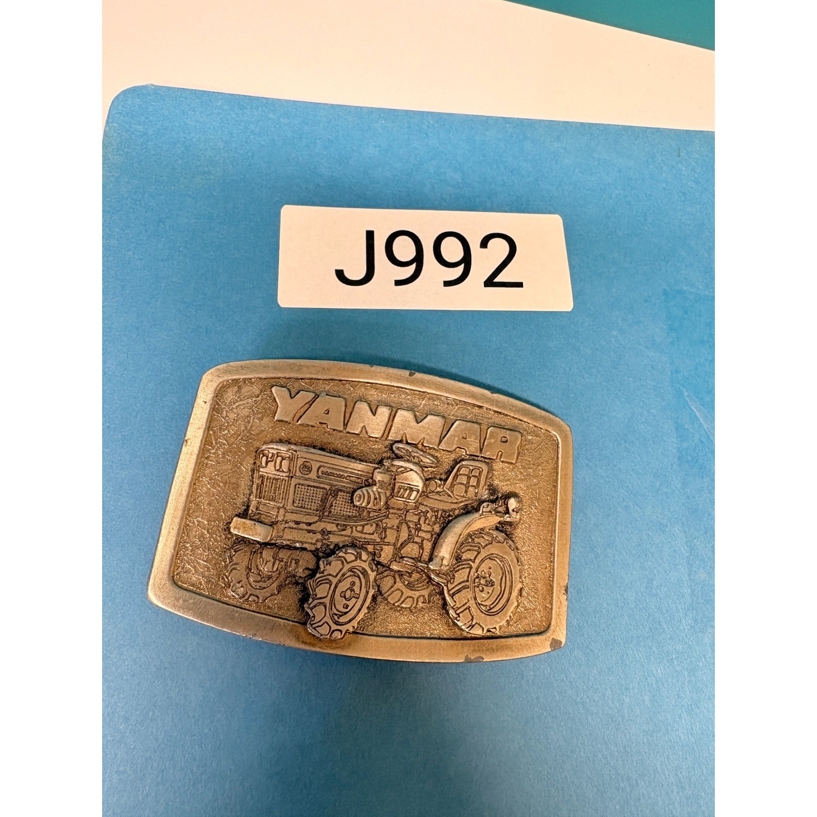 Yanmar Tractor Belt Buckle Vintage Spec Cast Inc Rockford IL Pewter Tone