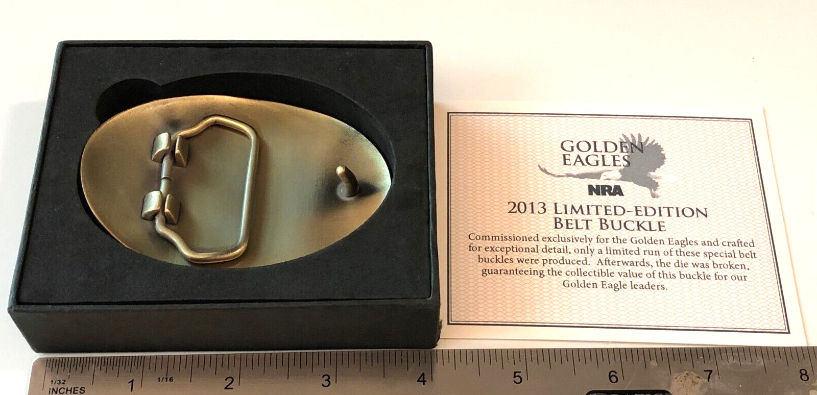 Vintage Brand New Box NRA Golden Eagles National Rifle Association Belt Buckle