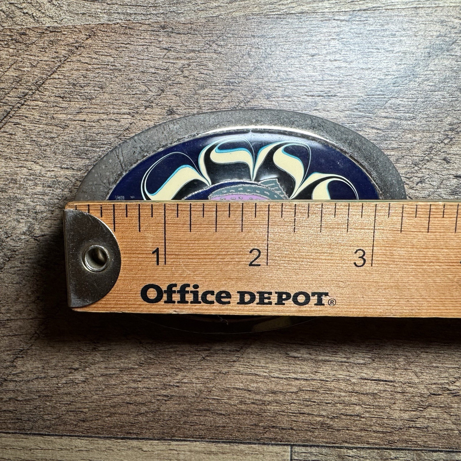 Unbranded Trout Belt Buckle Mens OS Blue Good Vintage Enamel Fishing Oval