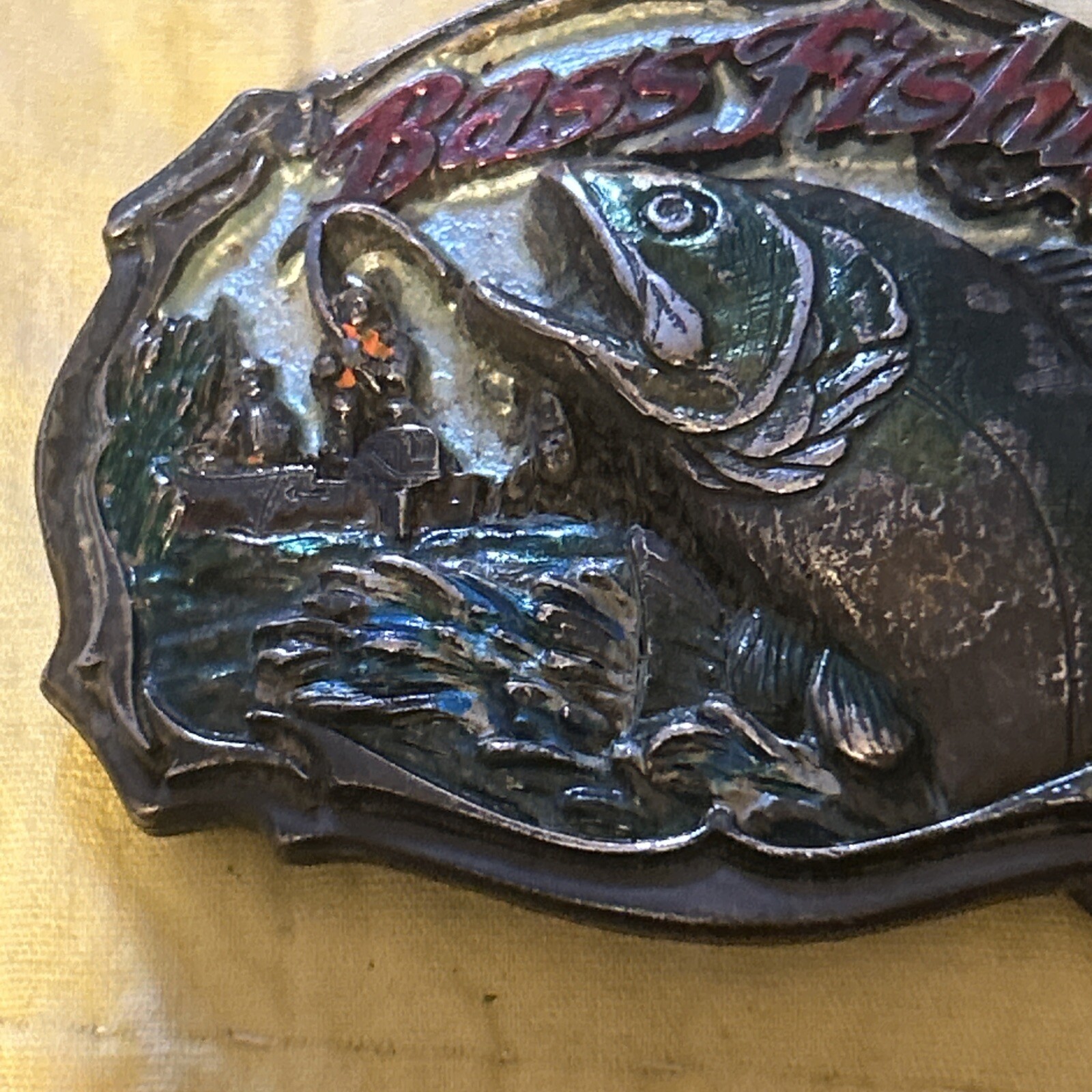 Vintage Bass Fishing Belt Buckle Made In USA The Great American Buckle Company
