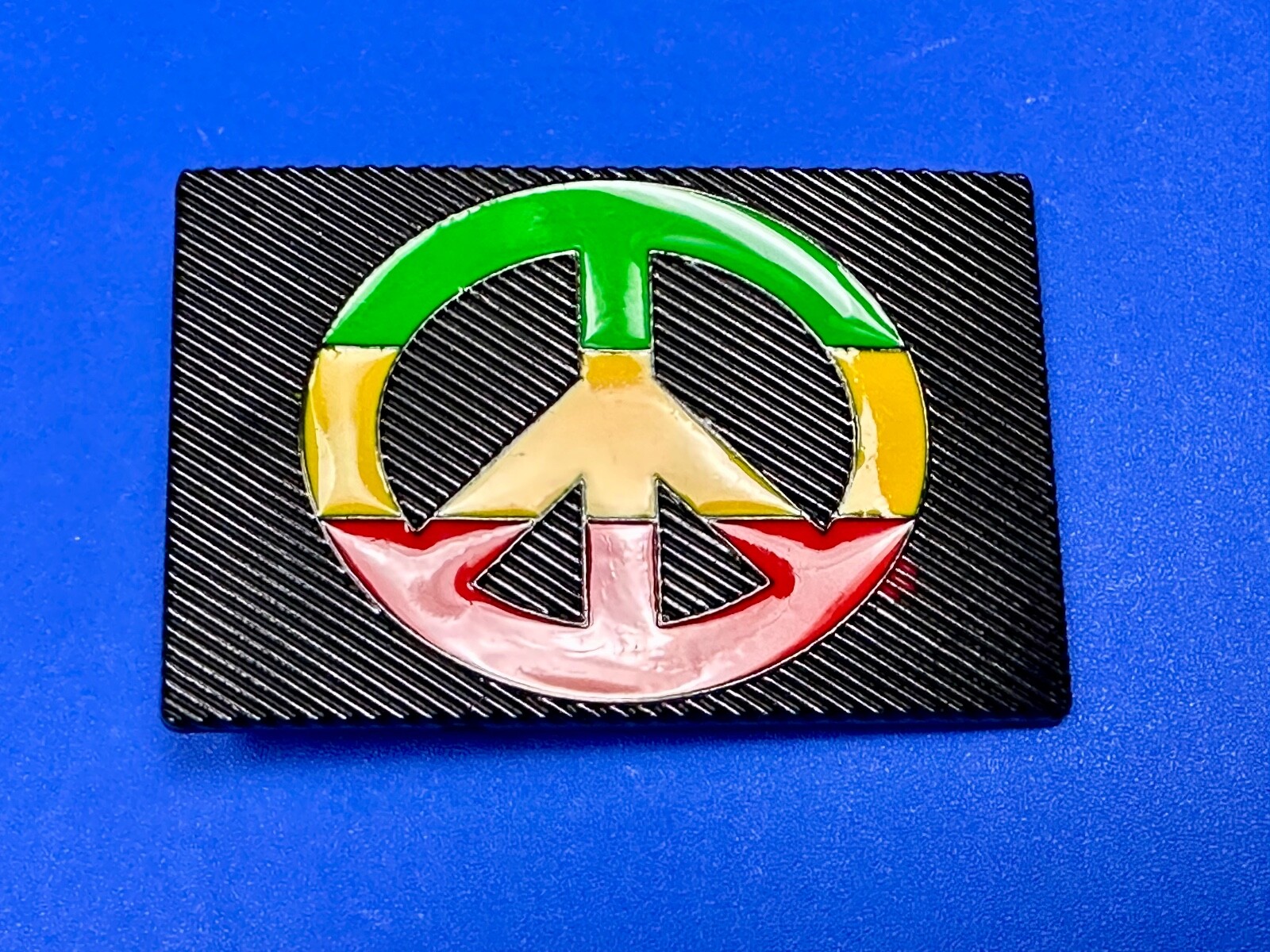 Rasta Peace Sign Flag Red Yellow Green Jamaica Marijuana Symbols Belt Buckle