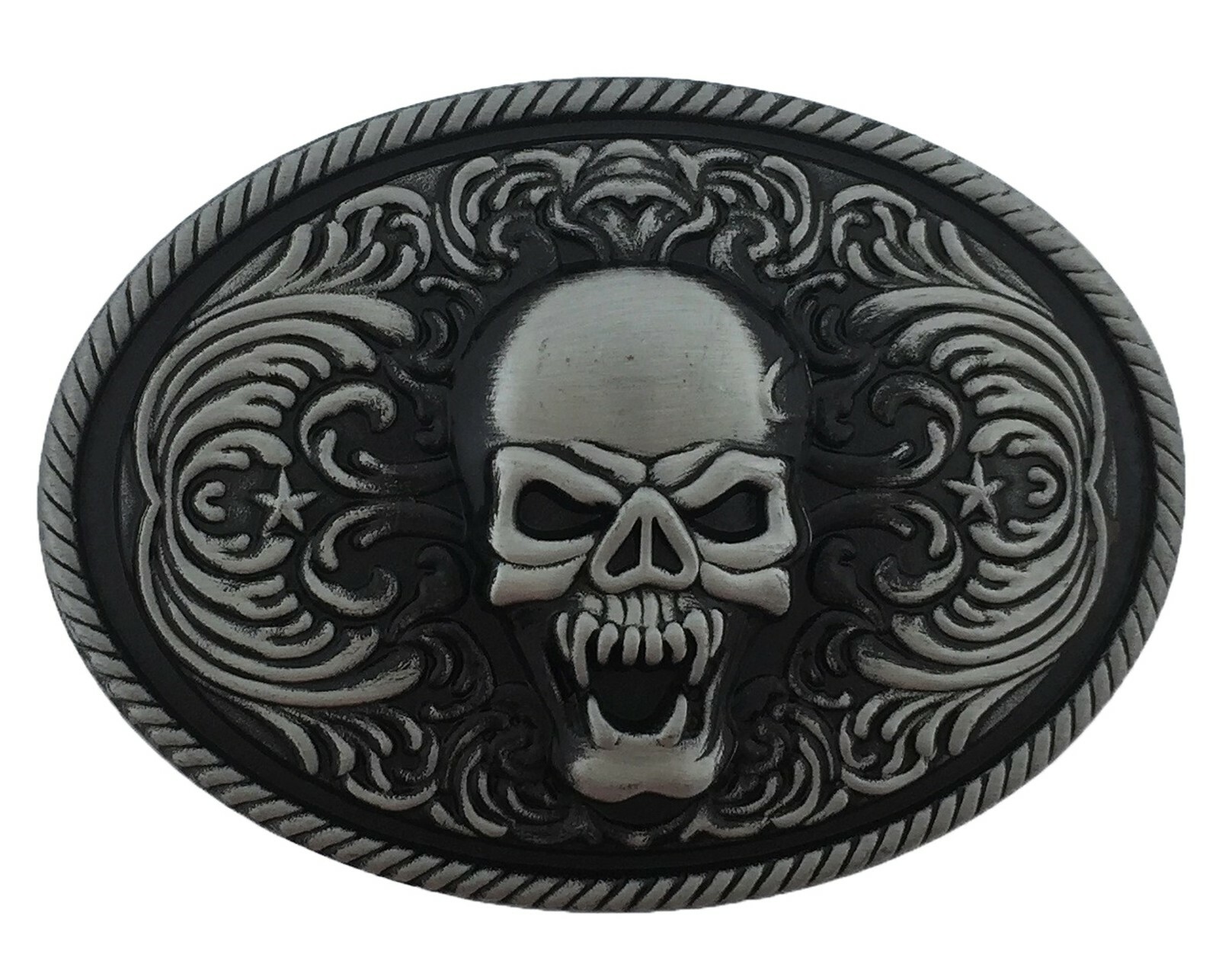 Skeleton Skull Belt Buckle Antqiued New Gothic Tattoo Men Women Halloween Party