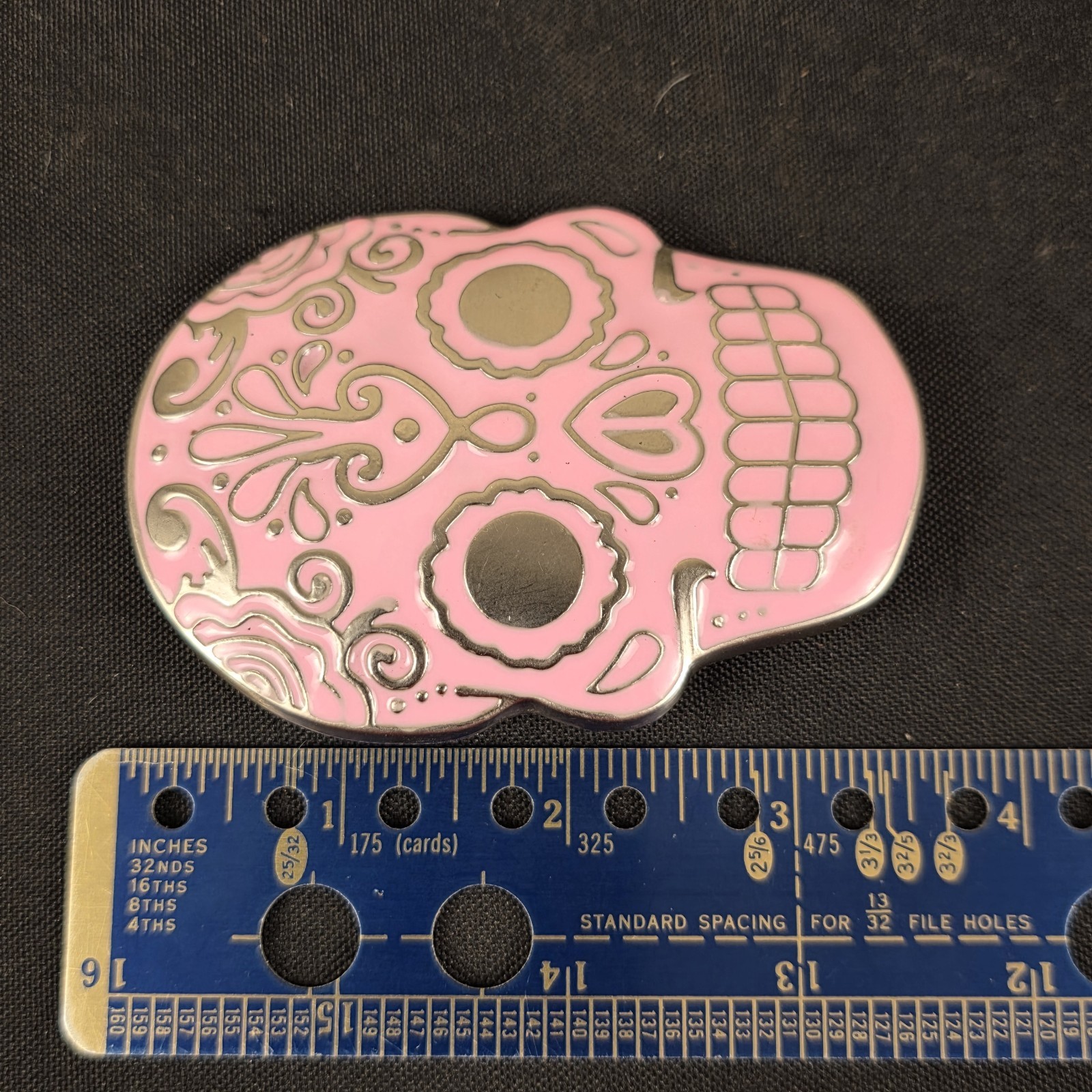 Monster Steel Pink Sugar Skull Belt Buckle Day of the Dead Calavera Metal