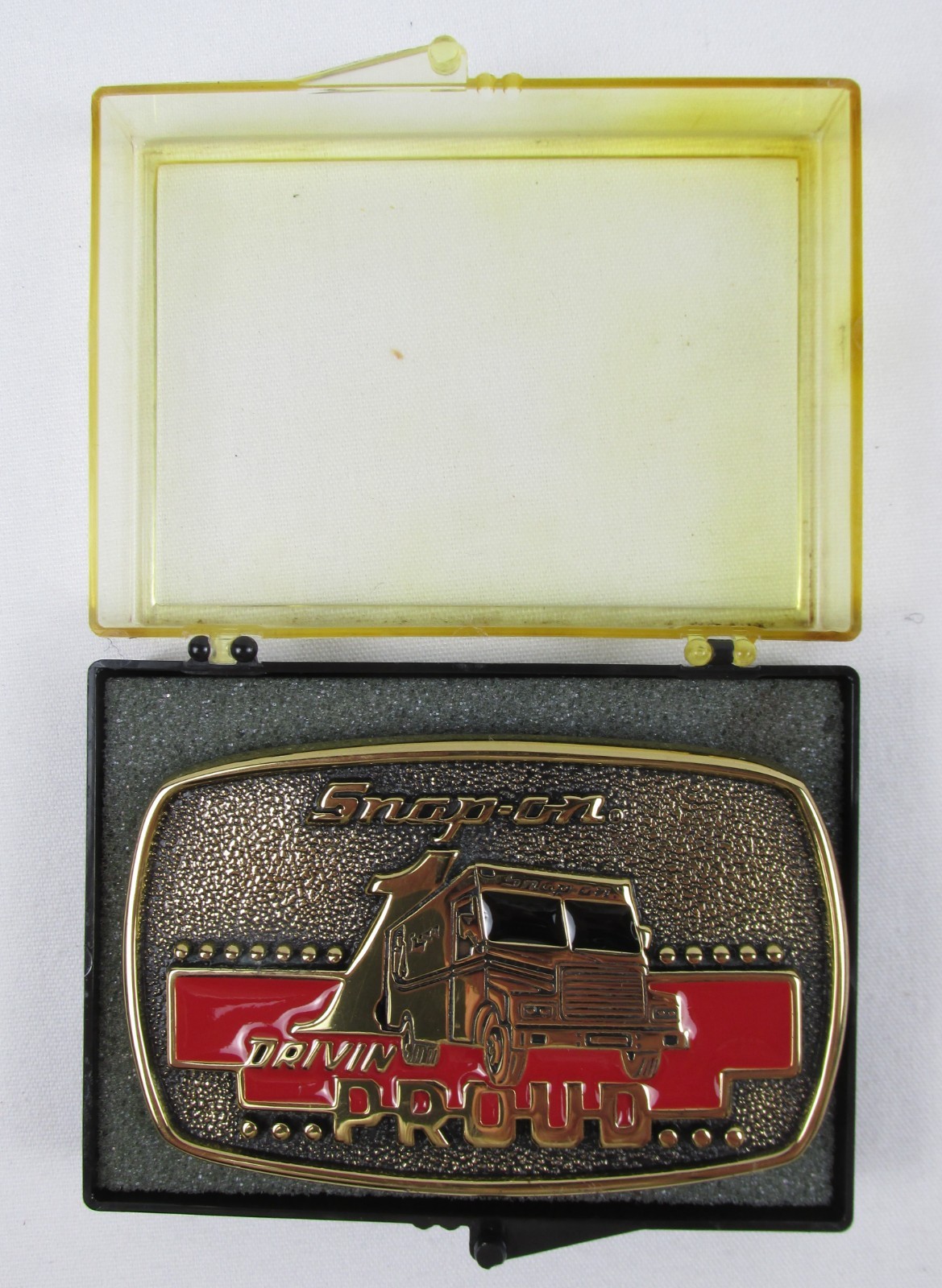 1989 Snap-on Tools Solid Brass Box Truck Drivin Proud Belt Buckle BTS SSX-1313