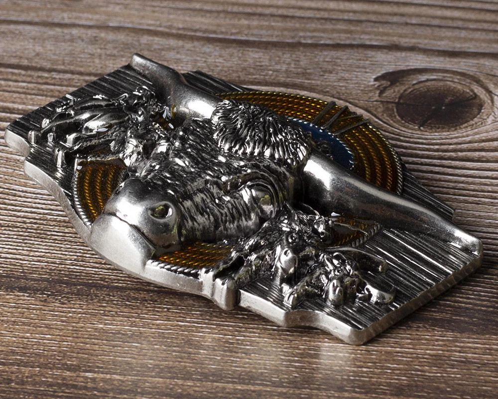 Tauren Ancient Silver Belt Buckle Metal Smooth Buckle 4.0 Cowboy for Men