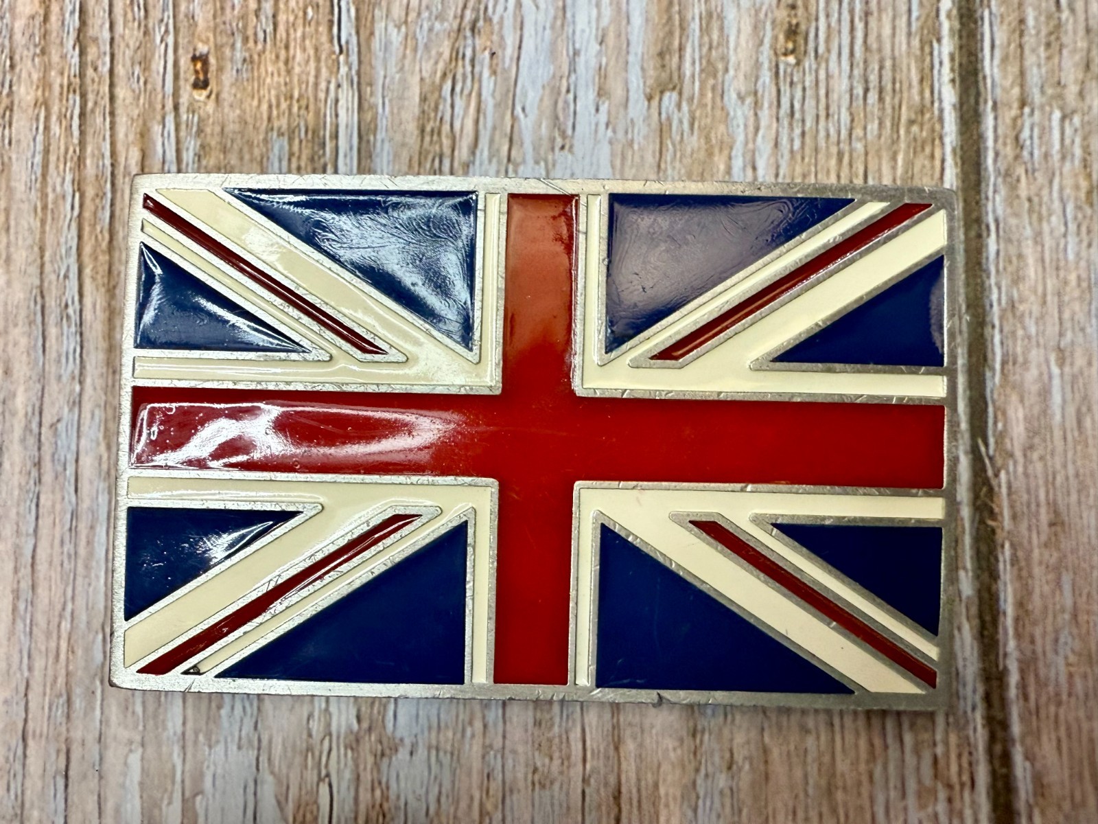Great Britain Union Flag British Jack United Kingdom G.A.P. Pewter Belt Buckle