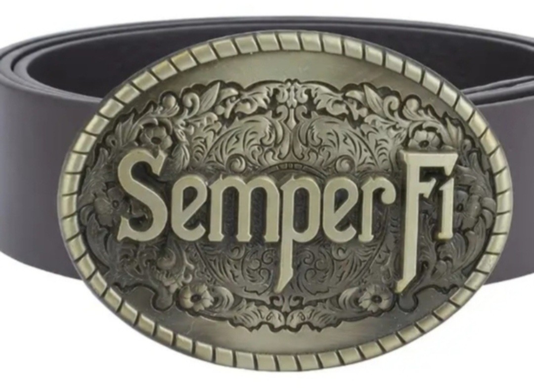 Marine Corps USMC Semper Fi Military Belt Buckle Oval Metal Men choose color