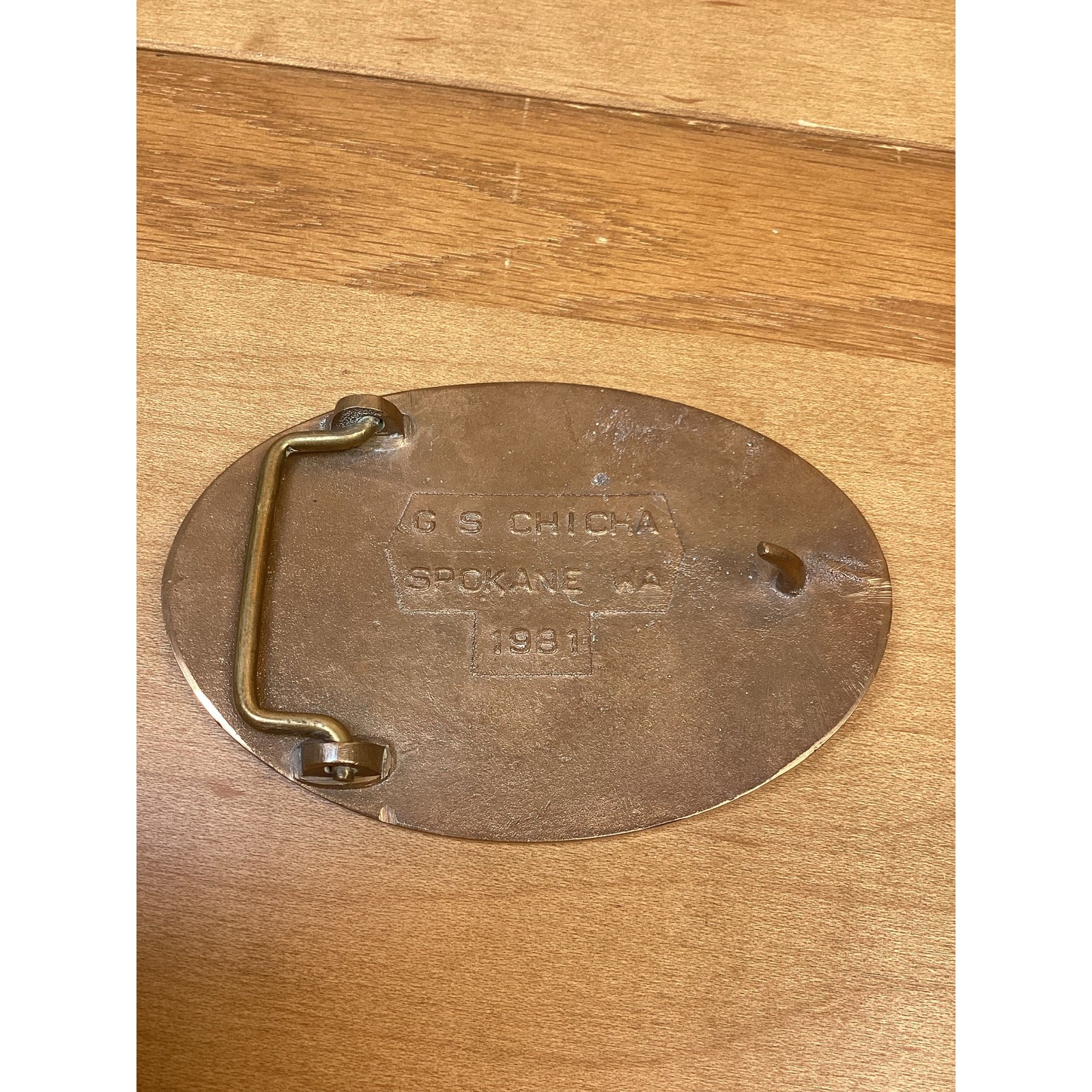 vintage Alaska Natural Gas Transportation System Belt Buckle Spokane Washington